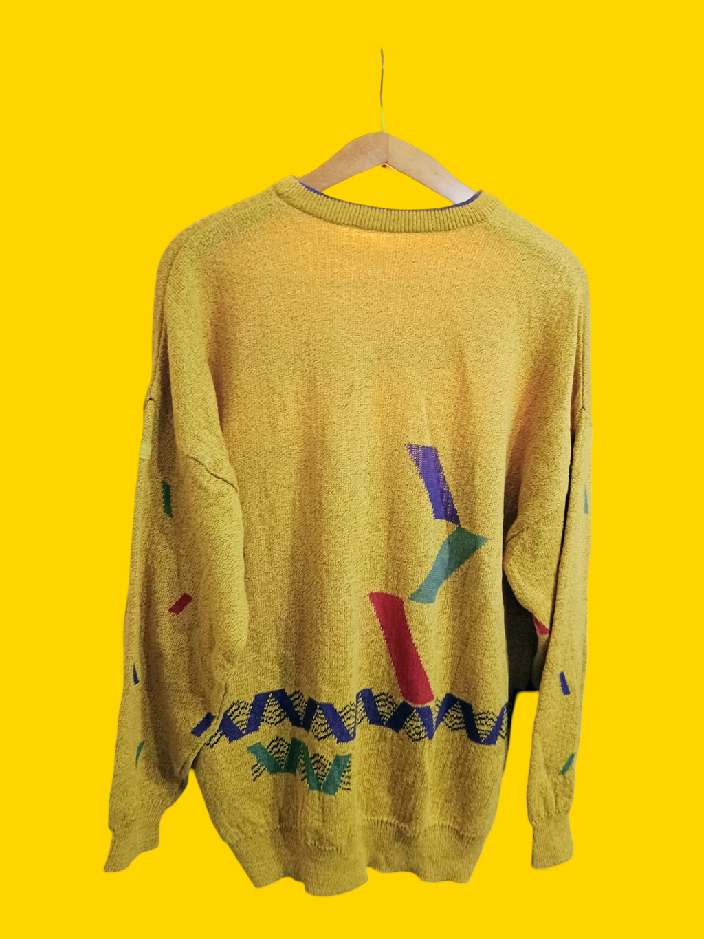 Maglione Vintage Multicolor A Fantasia Anni 90 Unisex Size XL