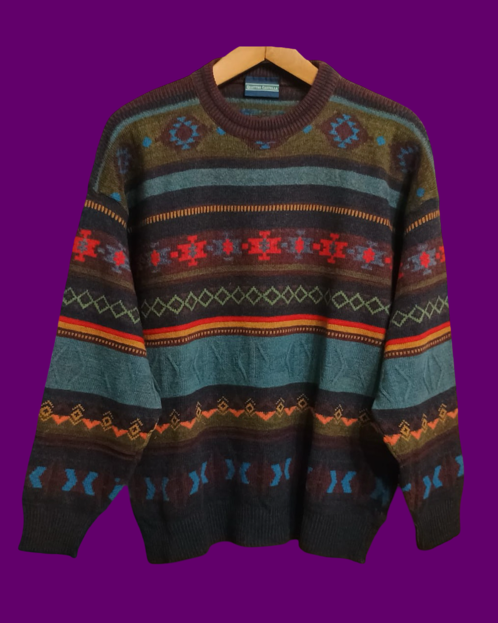 Vintage Multicolor Fantasy 90's Sweater Unisex Size M