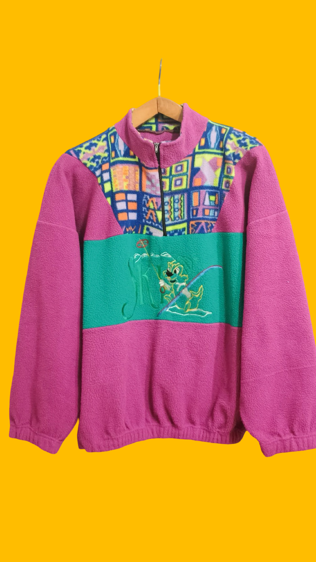 Sweatshirt Vintage Multicolor A Fantasia Anni 90 Unisex Size M