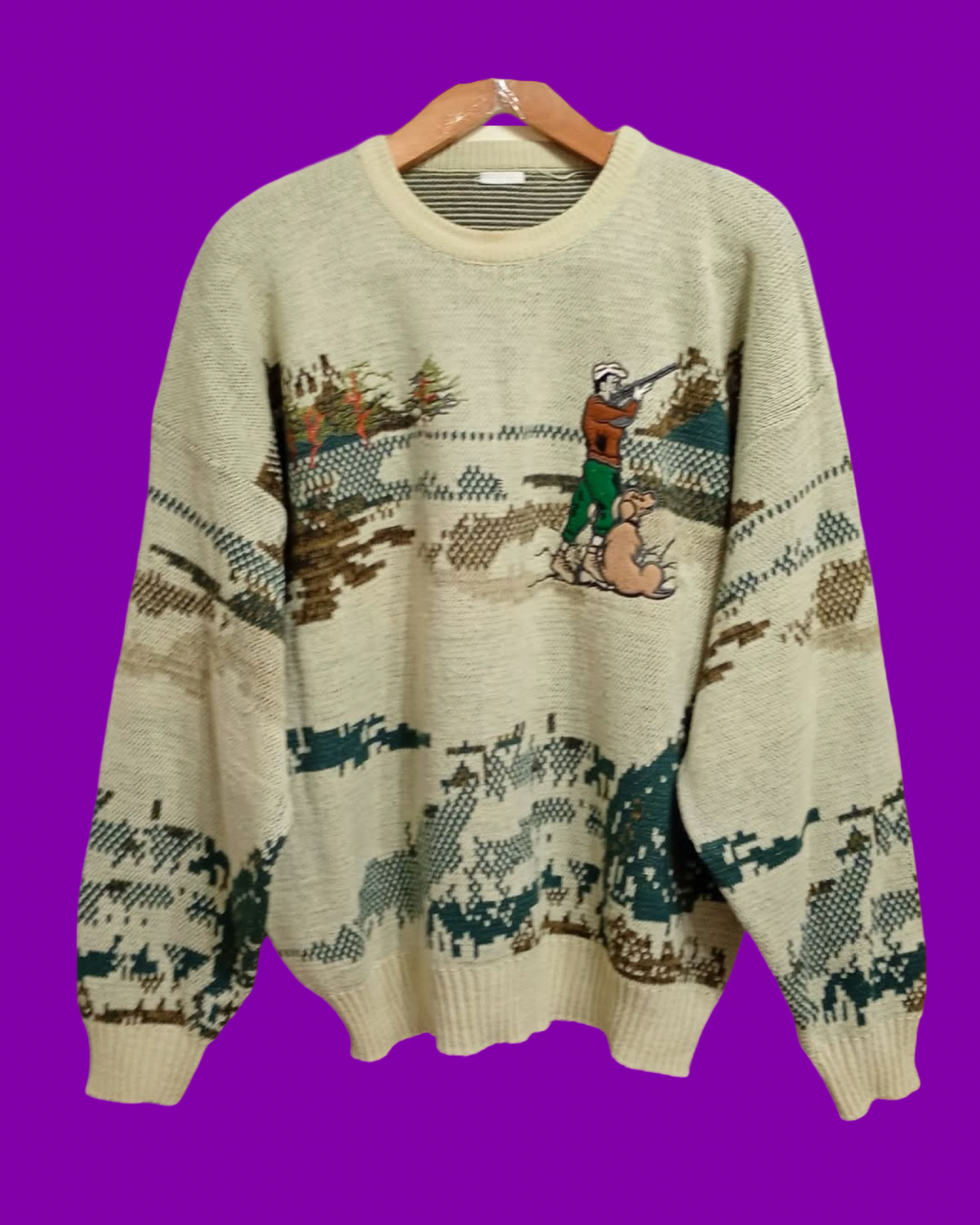 Vintage Multicolor Fantasy 90's Rare Sweater Unisex Size L