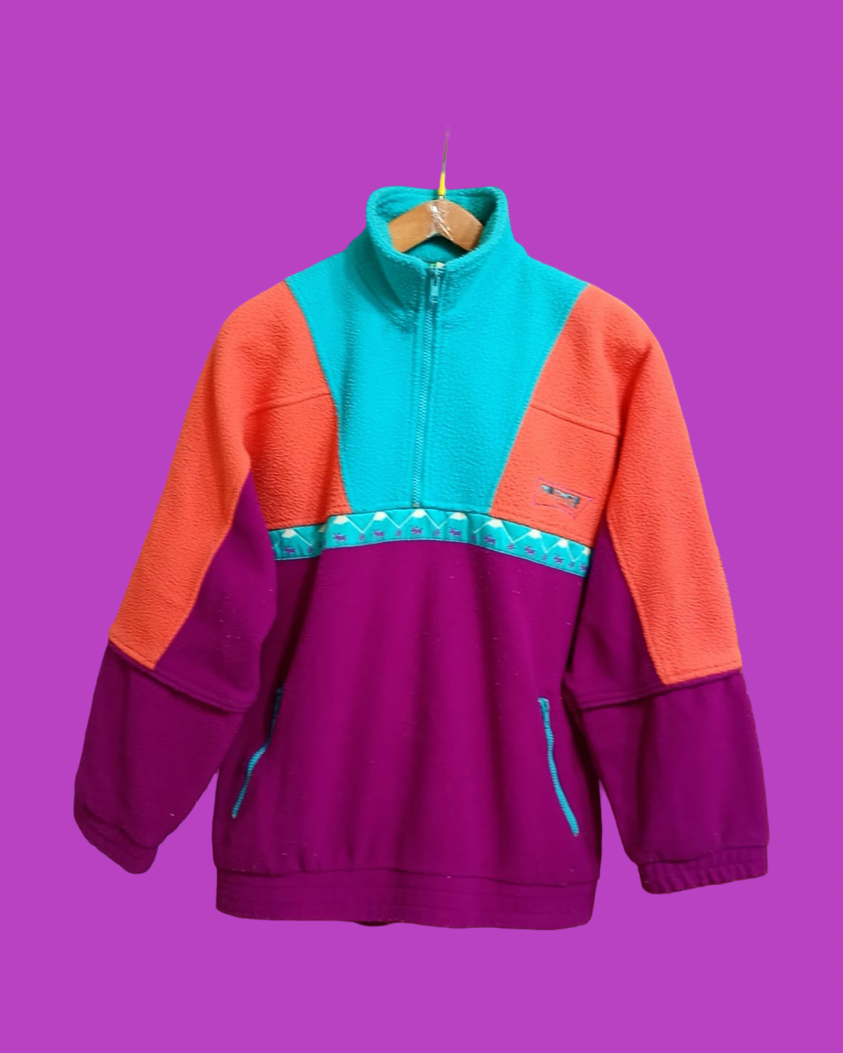 Vintage Multicolor Fantasy 90's Rare Fleece Woman Size L