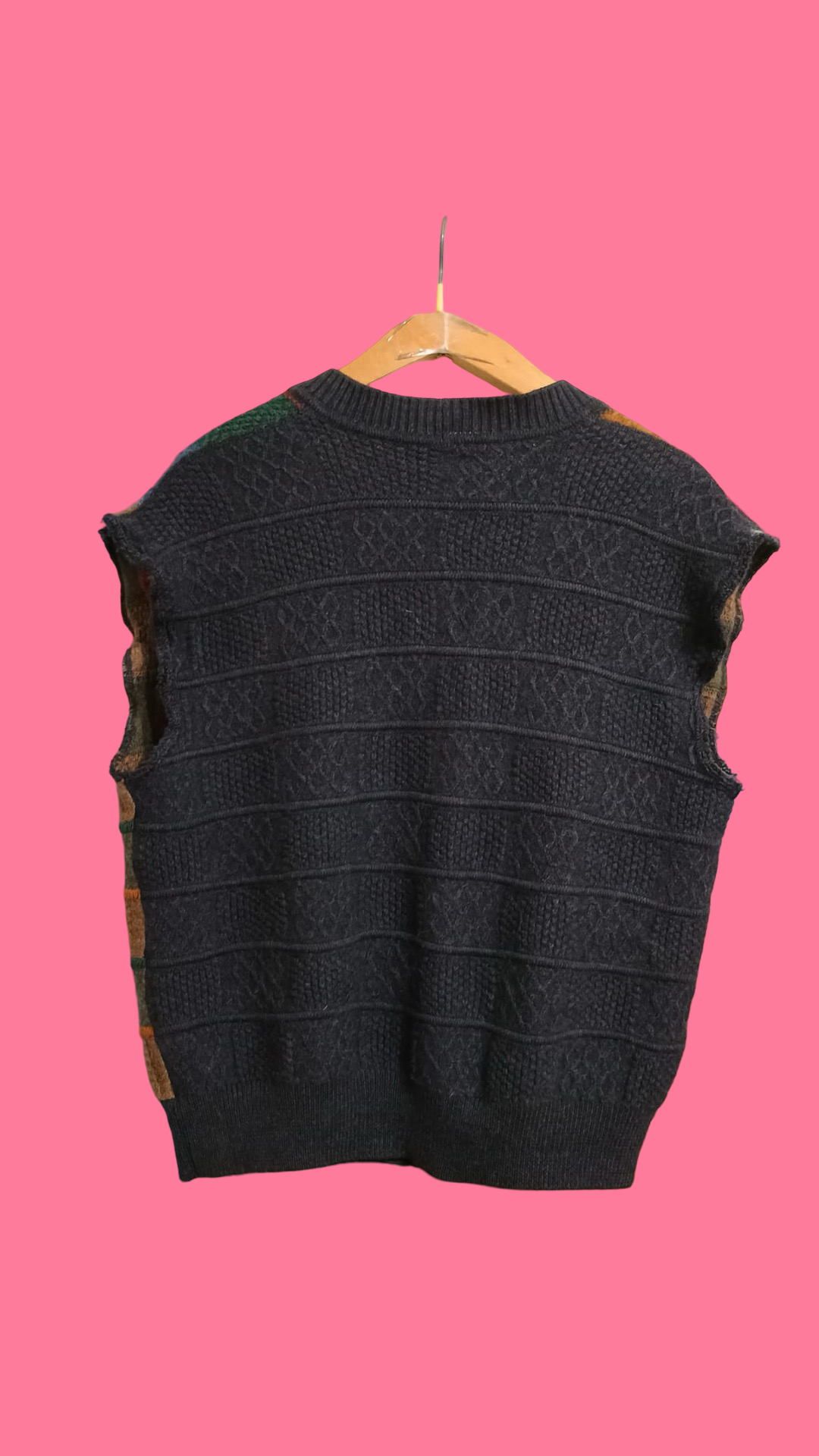 Vintage Multicolor Fantasy 90's Wool Gilet Unisex Size M