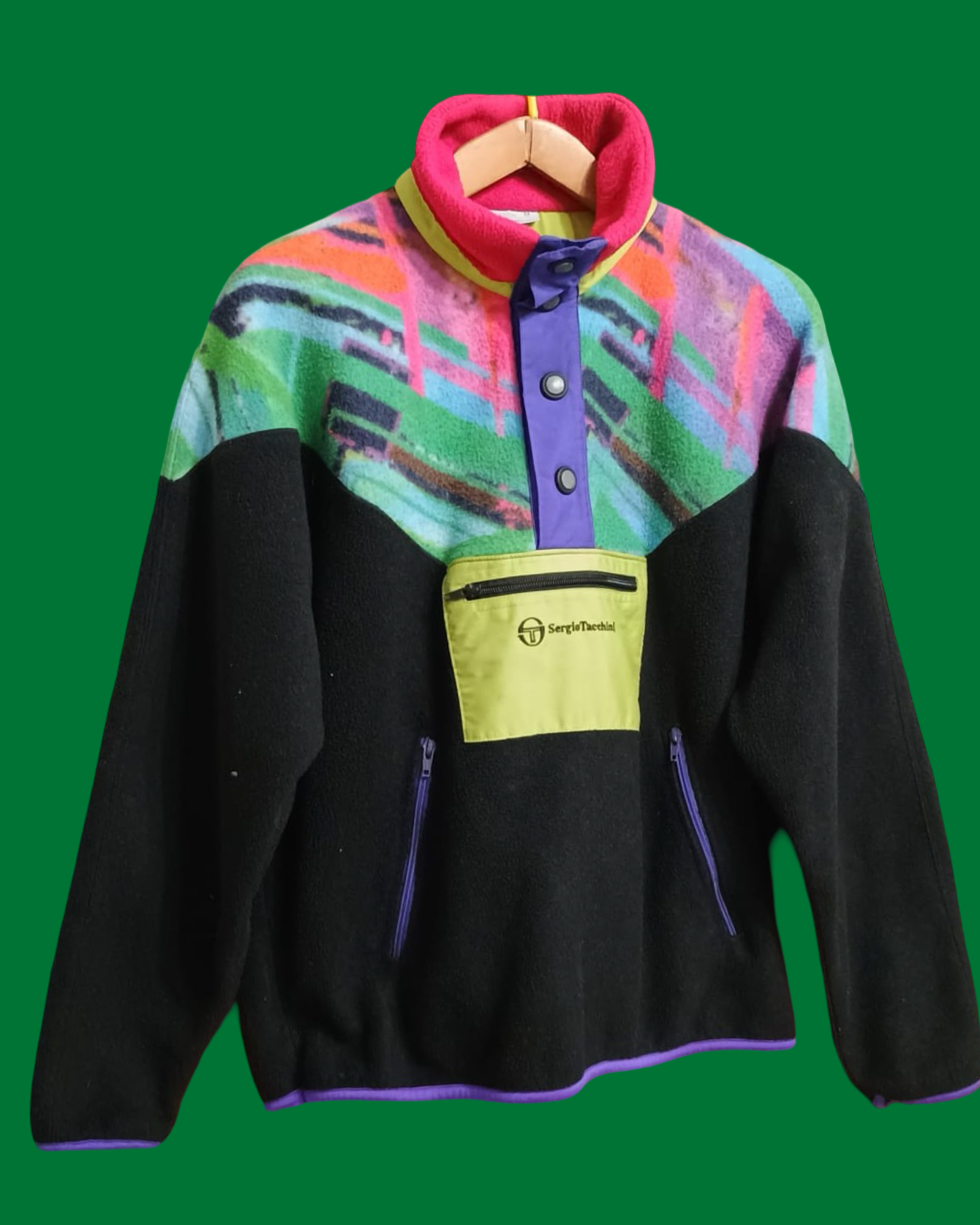 Vintage Multicolor Fantasy 90's Sergio Tacchini Fleece Unisex Size M