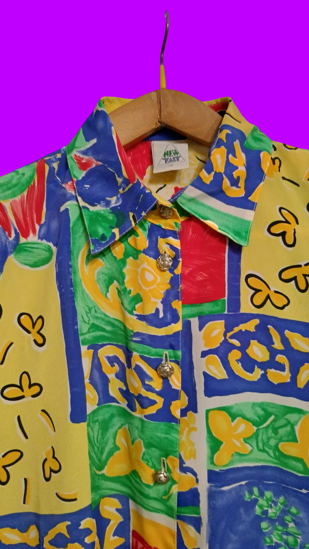 Vintage Multicolor Fantasy 90's Shirt Woman Size L