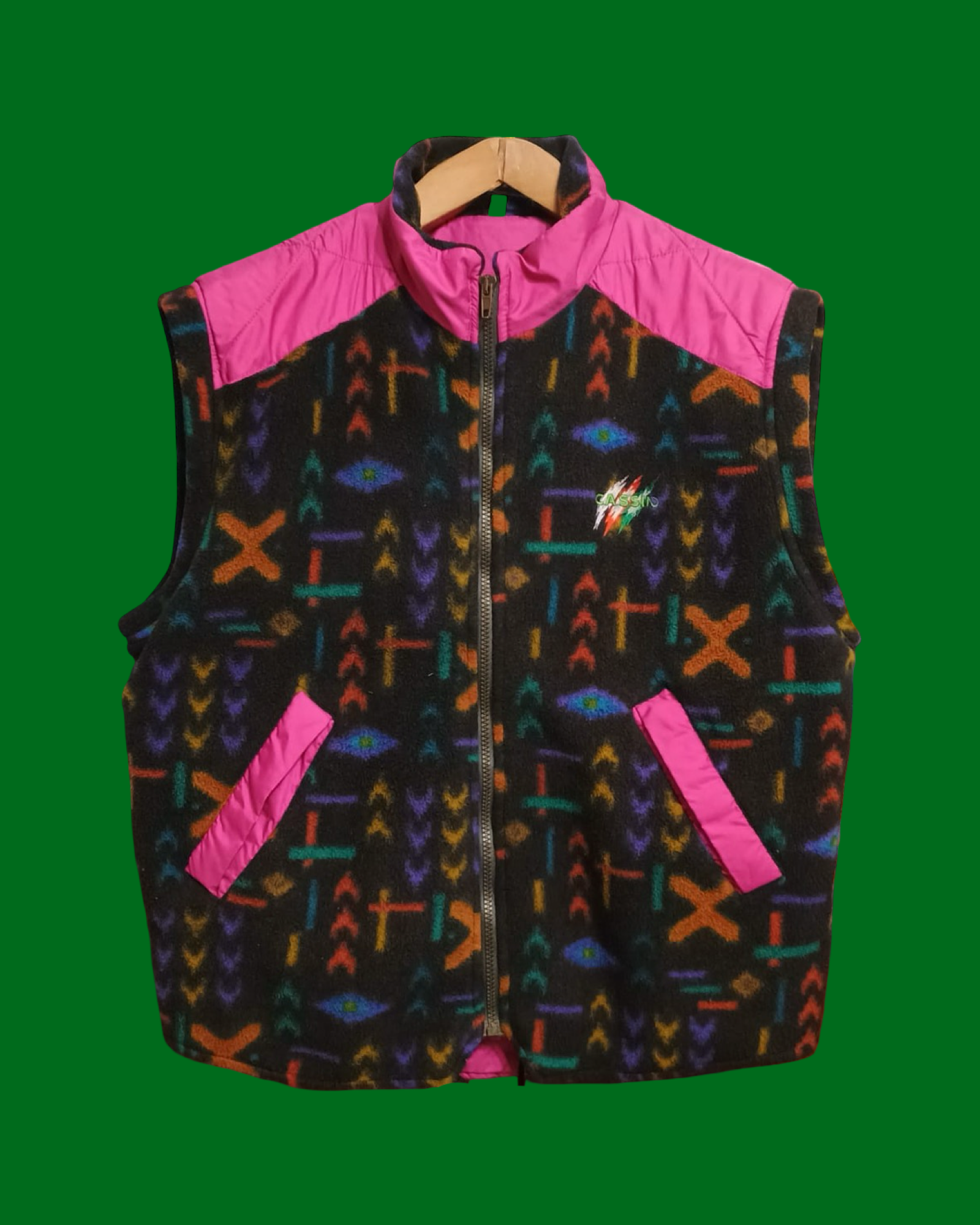 Vintage Multicolor Fantasy 90's Fleece Gilet Unisex Size M