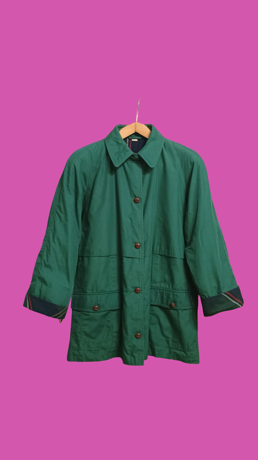Vintage Green 90's Trench Woman Size L