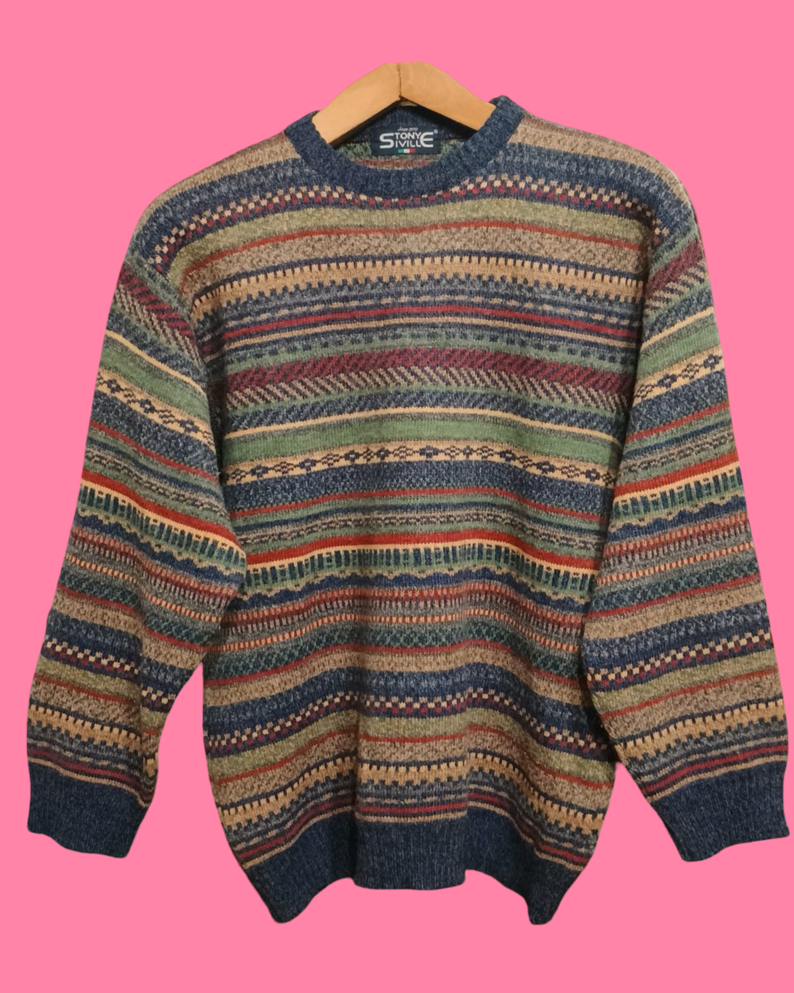 Vintage Multicolor Fantasy 90's Sweater Unisex Size L