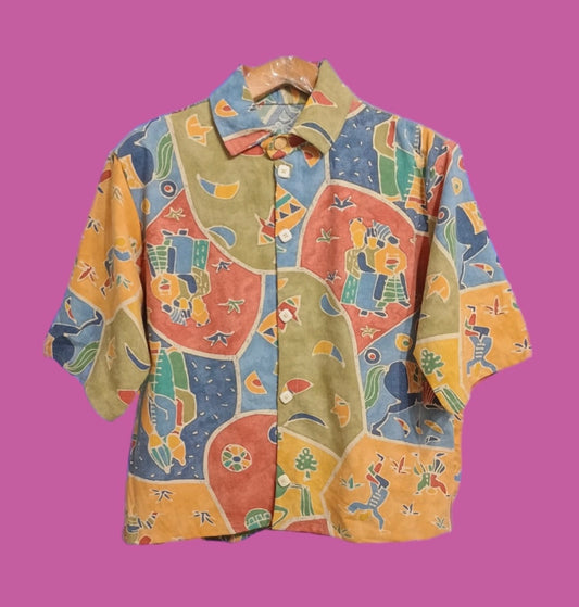 Vintage Multicolor Fantasy 90's Shirt Woman Size M