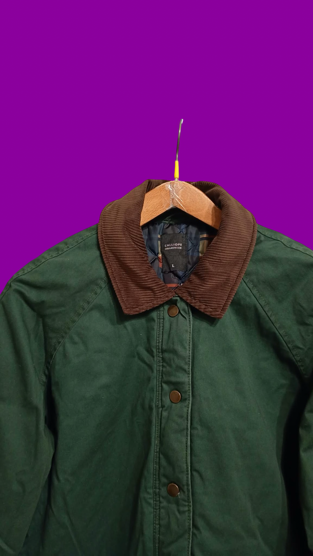 Vintage Green Brown Multi 90's Jacket Unisex Size L