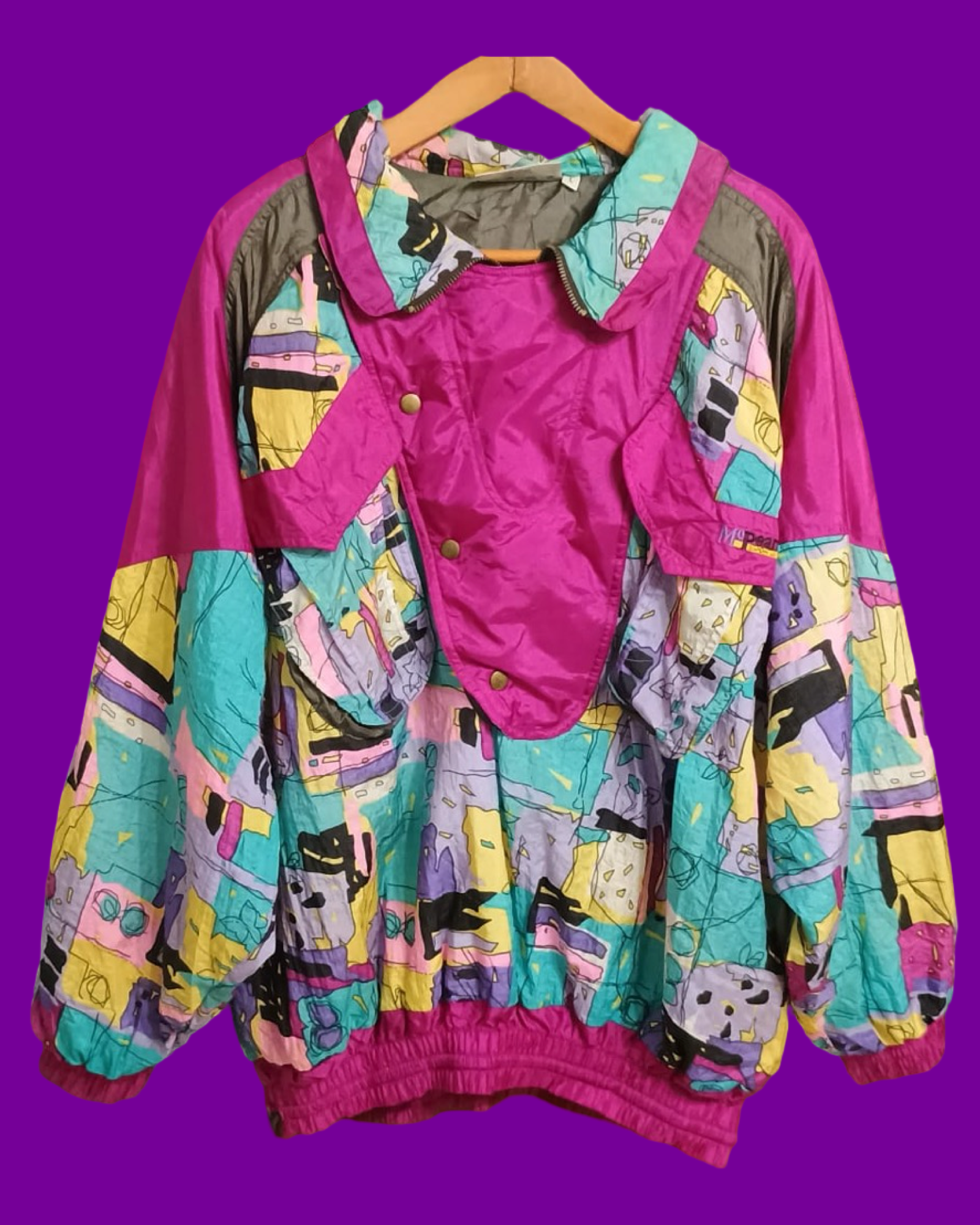 Vintage Multicolor Fantasy 90's Snow Jacket Woman Size XL
