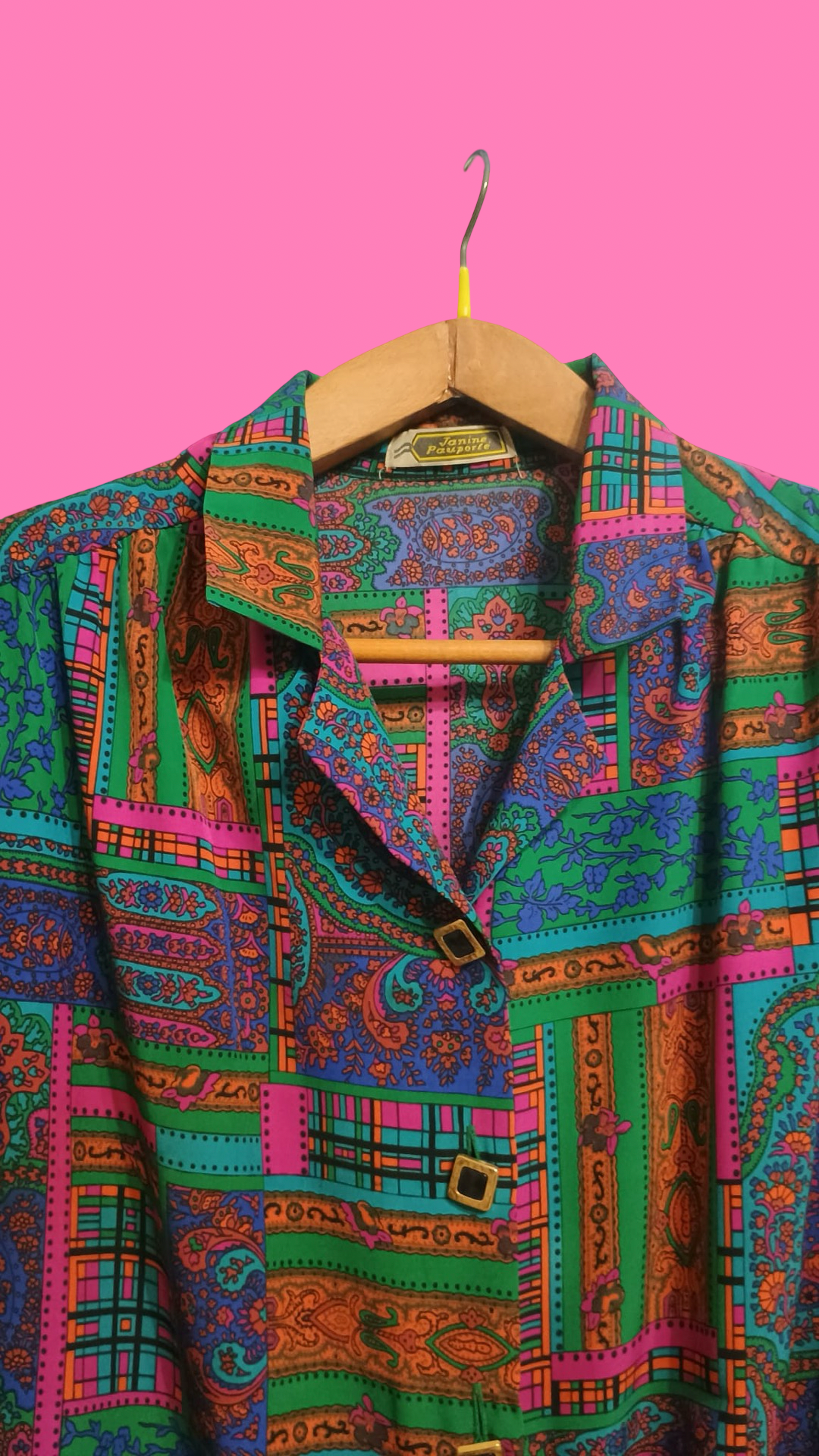 Vintage Multicolor Fantasy 90's Shirt Woman Size L