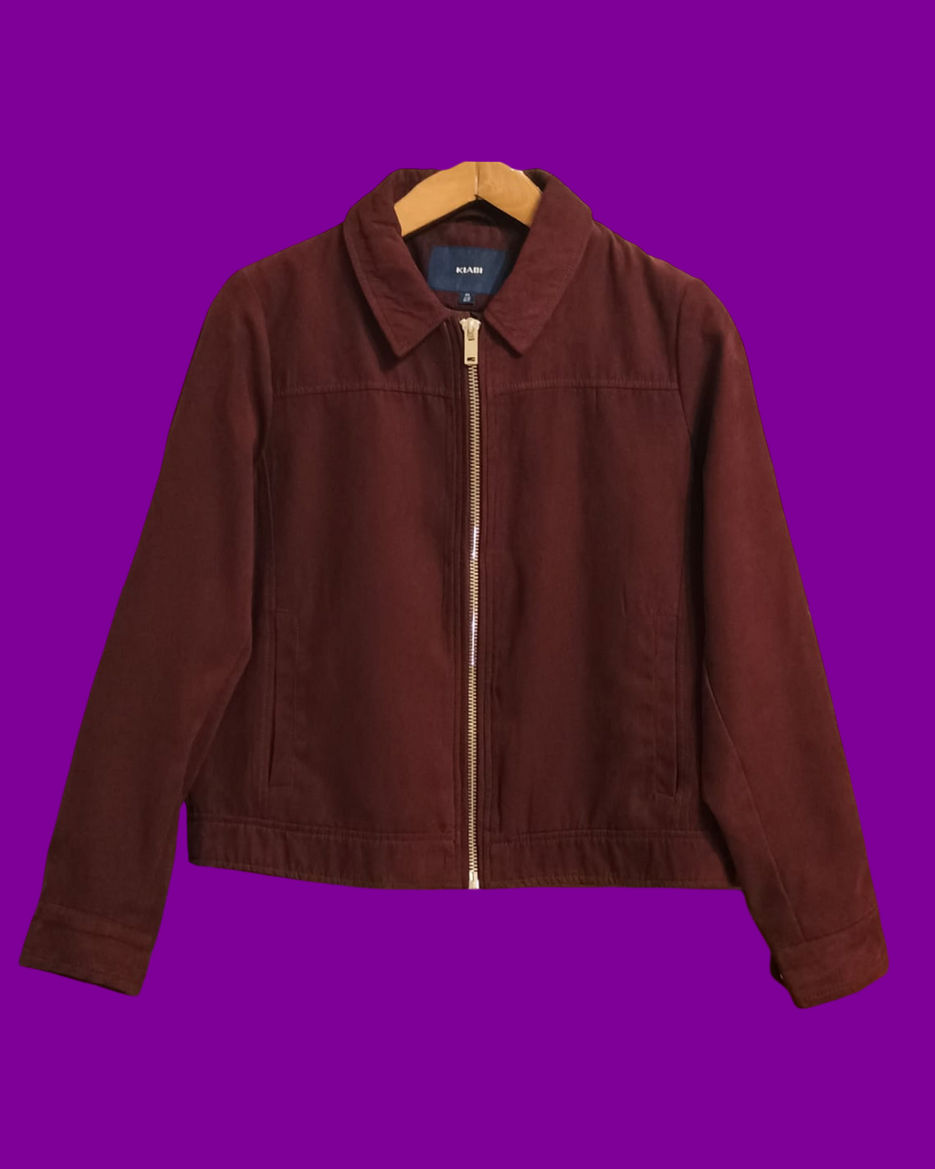 Vintage Brown Spring Camoscio Jacket Woman Size L