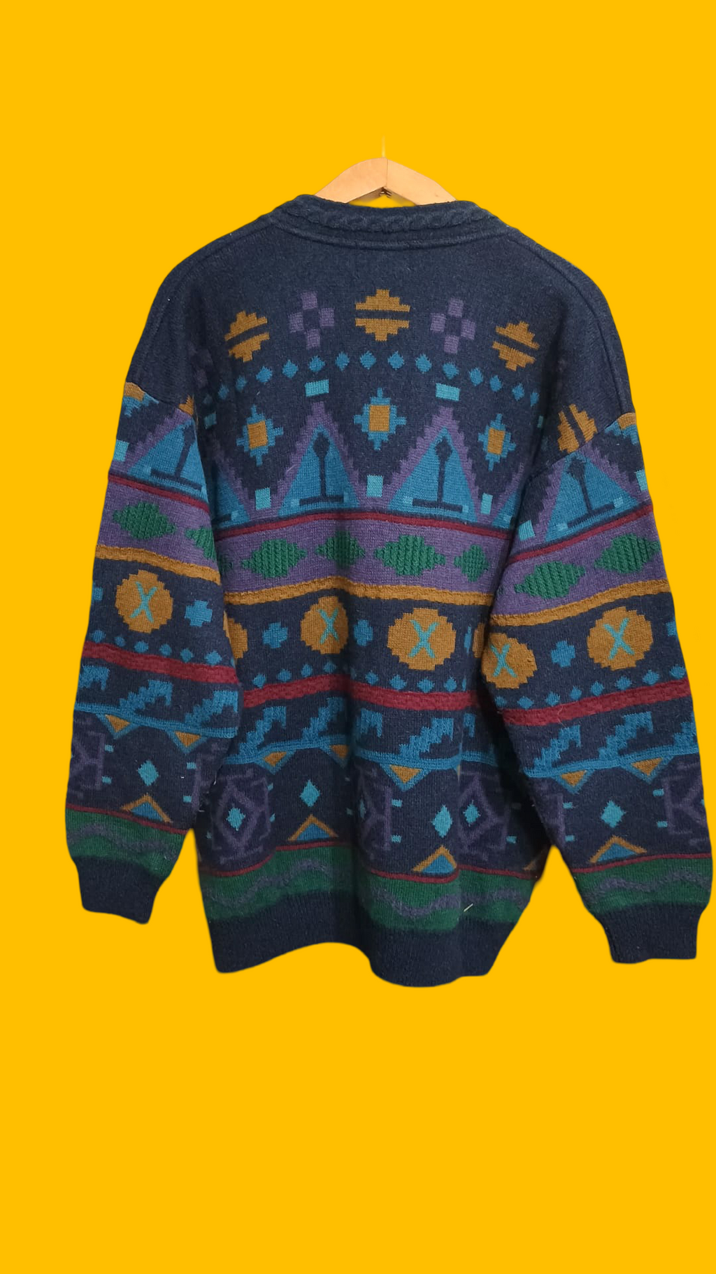 Maglione Vintage Multicolor A Fantasia Anni 90 Unisex Size XL