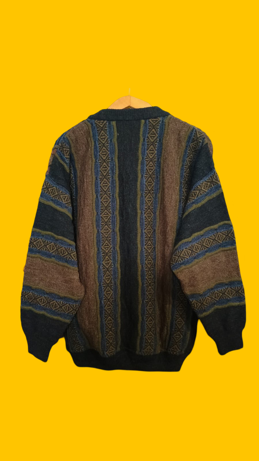 Maglione Vintage Multicolor A Fantasia Anni 90 Unisex Size L