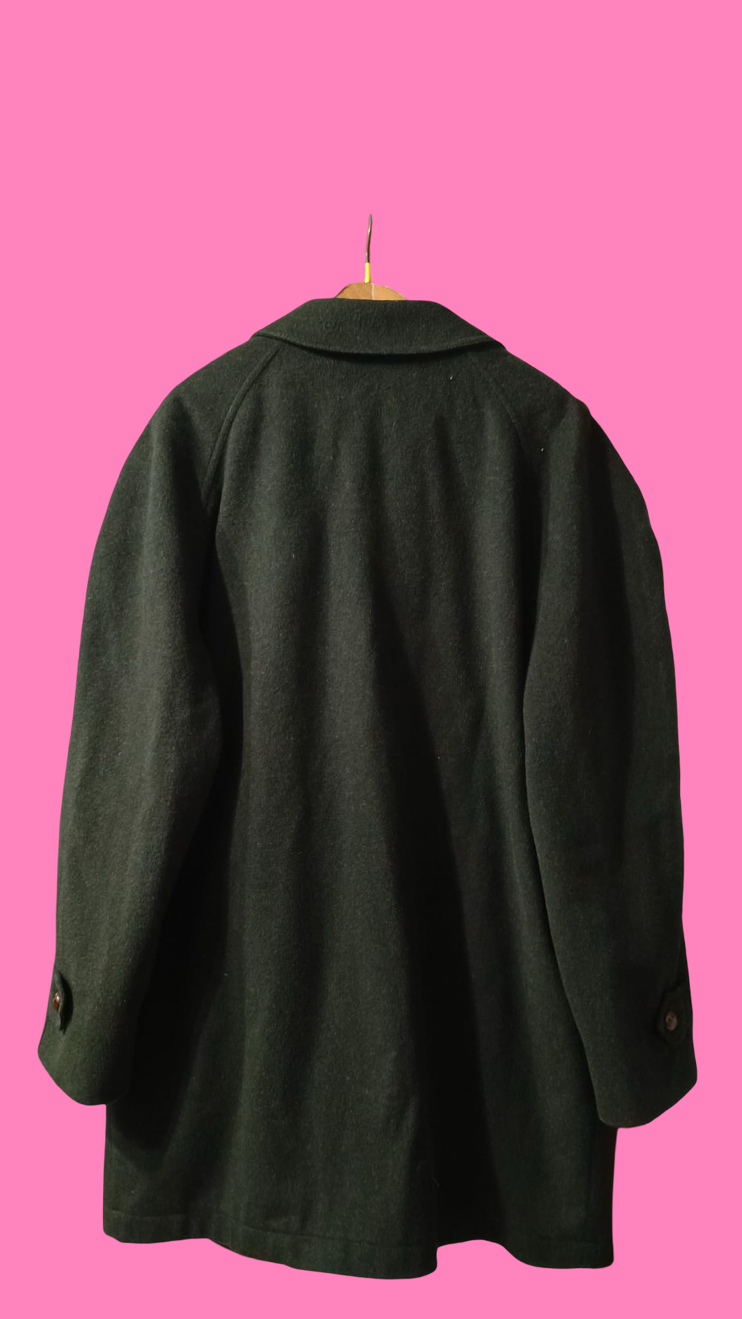 Vintage Green Fantasy 90's Wool Coat Unisex Size XL