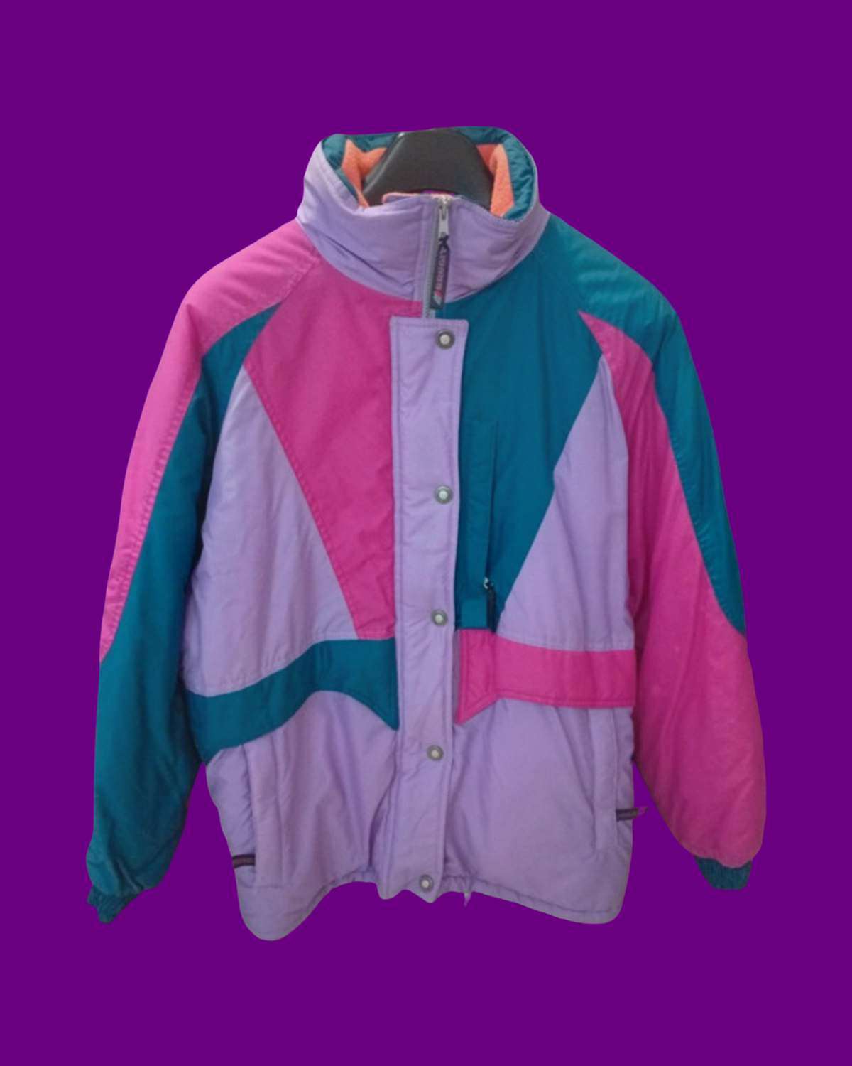 Vintage Multicolor Fantasy 90's Rare Snow Jacket Woman Size XL