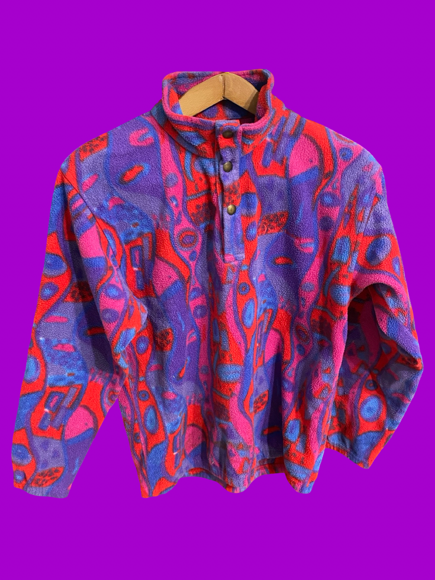 Vintage Multicolor Fantasy 90's Sergio Tacchini Fleece Woman Size M