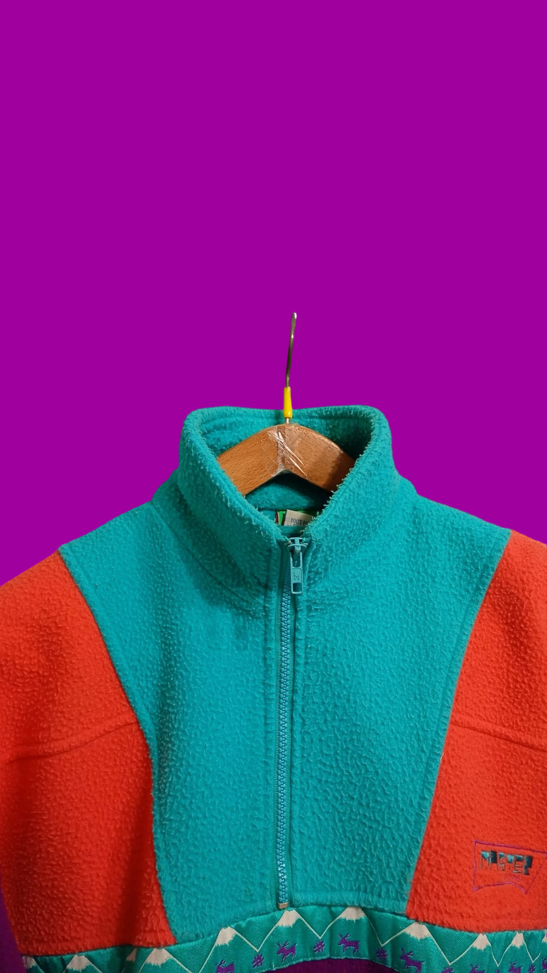 Vintage Multicolor Fantasy 90's Rare Fleece Woman Size L