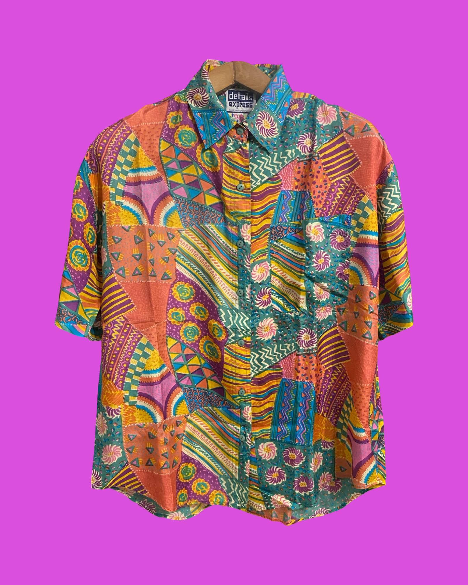 Vintage Multicolor Fantasy 90's Shirt Woman Size L