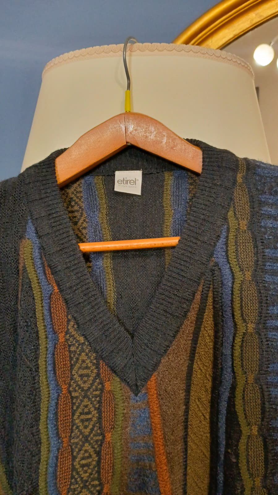 Maglione Vintage Multicolor A Fantasia Anni 90 Unisex Size L
