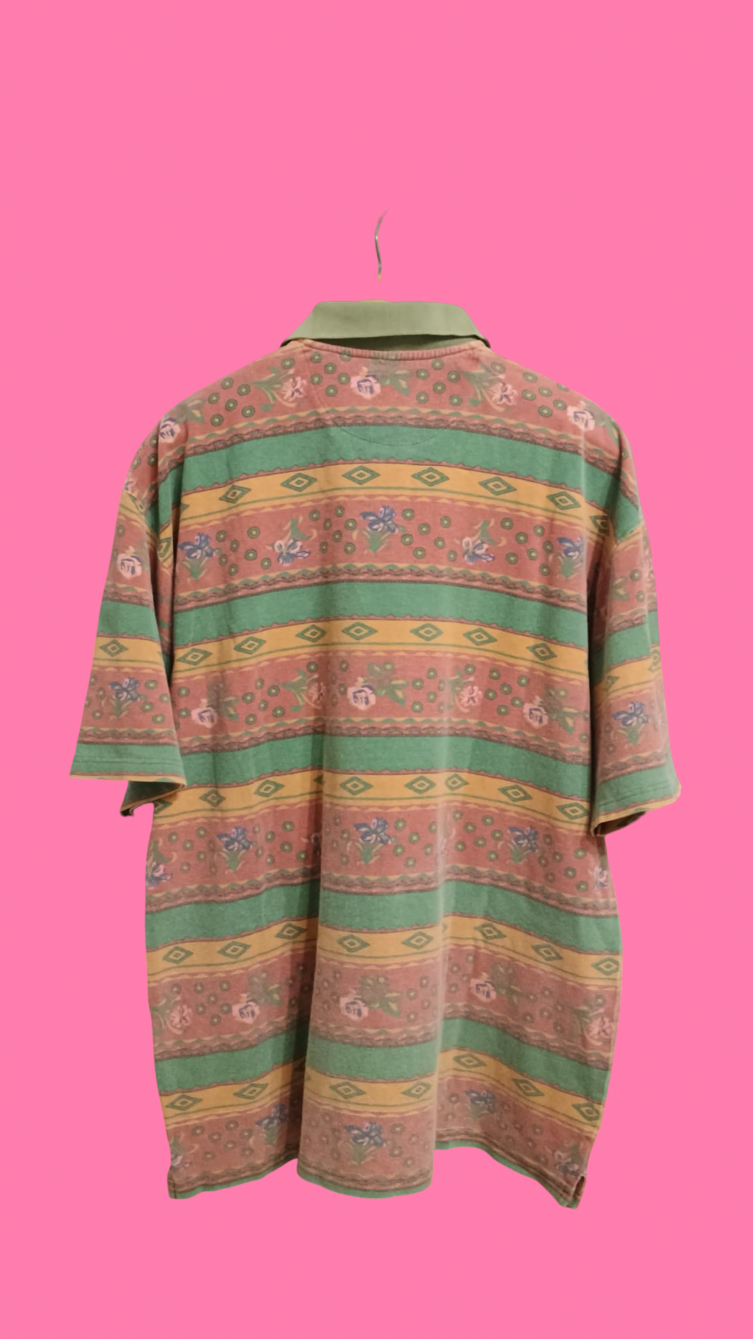Vintage Multicolor Fantasy 90's Spring Polo Unisex Size XL