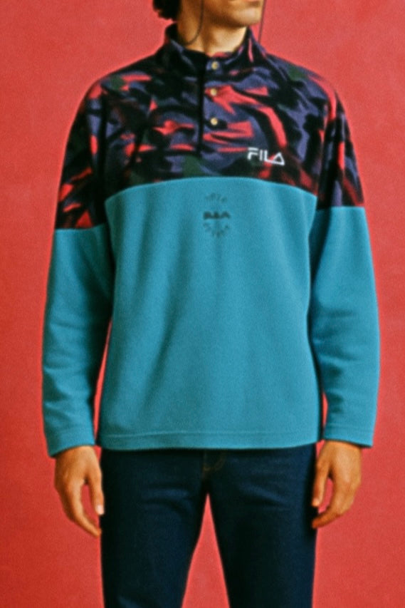 Sweatshirt Fila Vintage Multicolor A Fantasia Anni 90 Unisex Size XL