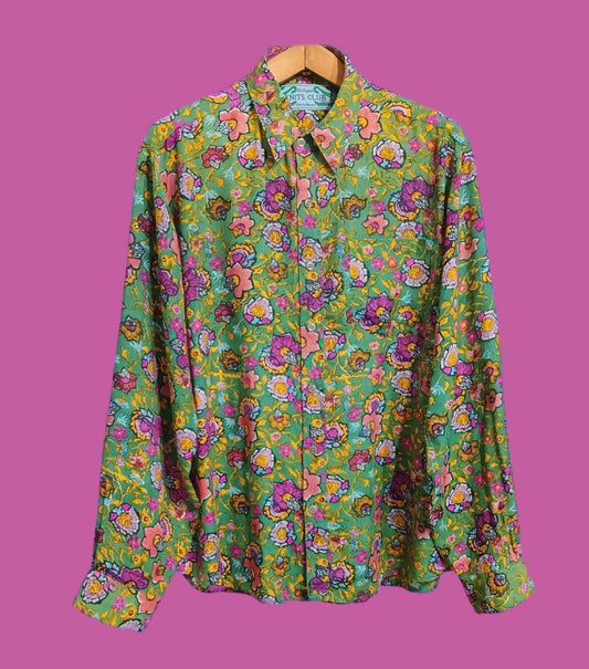 Vintage Multicolor Fantasy 90's Shirt Woman Size XL