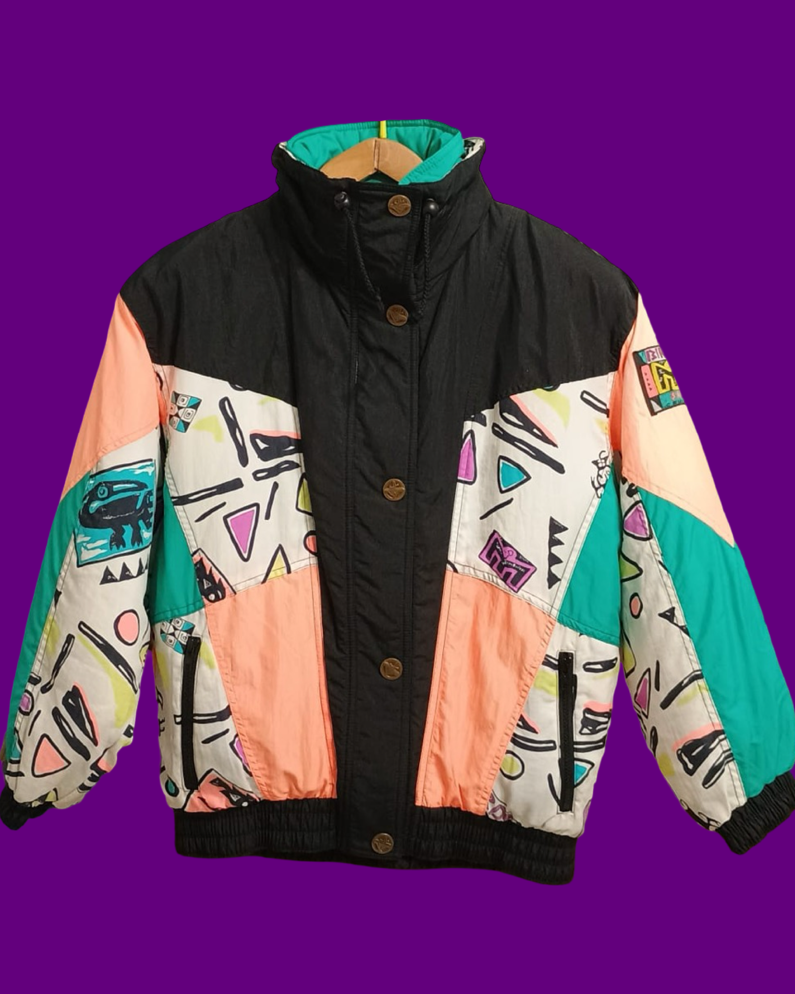 Vintage Multicolor Fantasy 90's Snow Jacket Woman Size S