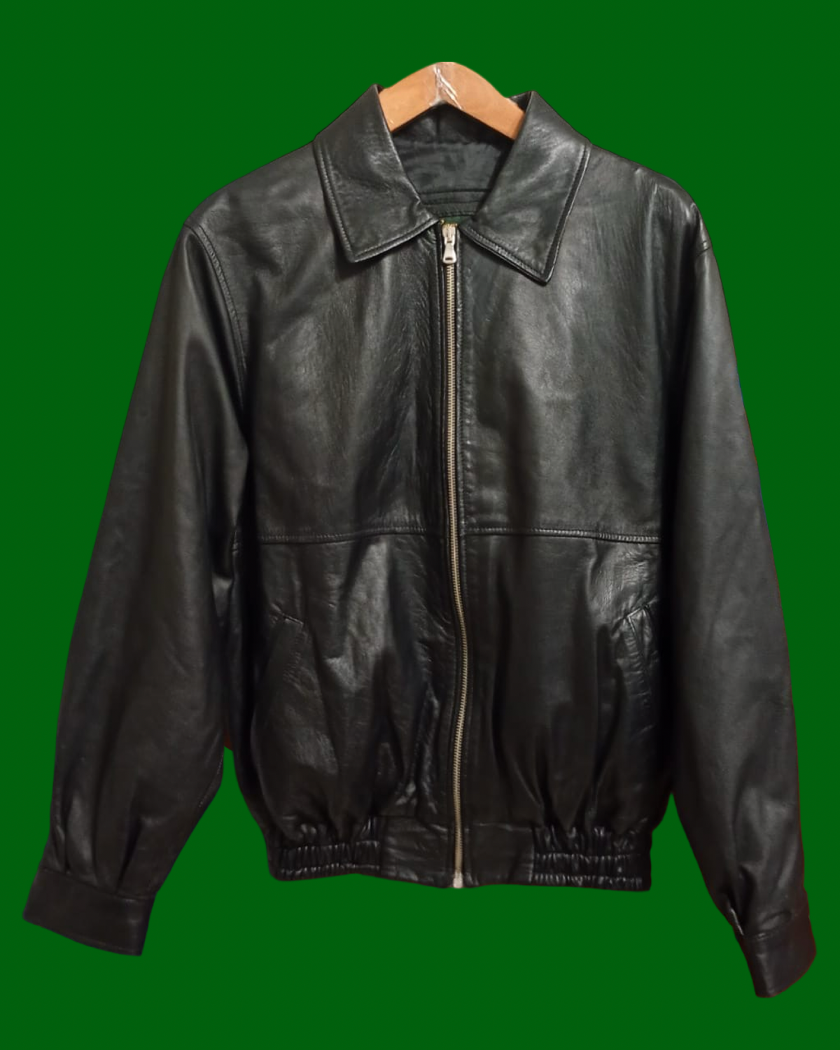 Vintage Black Fantasy 90's Spring Leather Jacket Unisex Size S