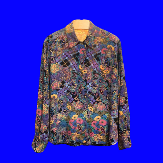 Vintage Multicolor Fantasy Shirt Woman Size M