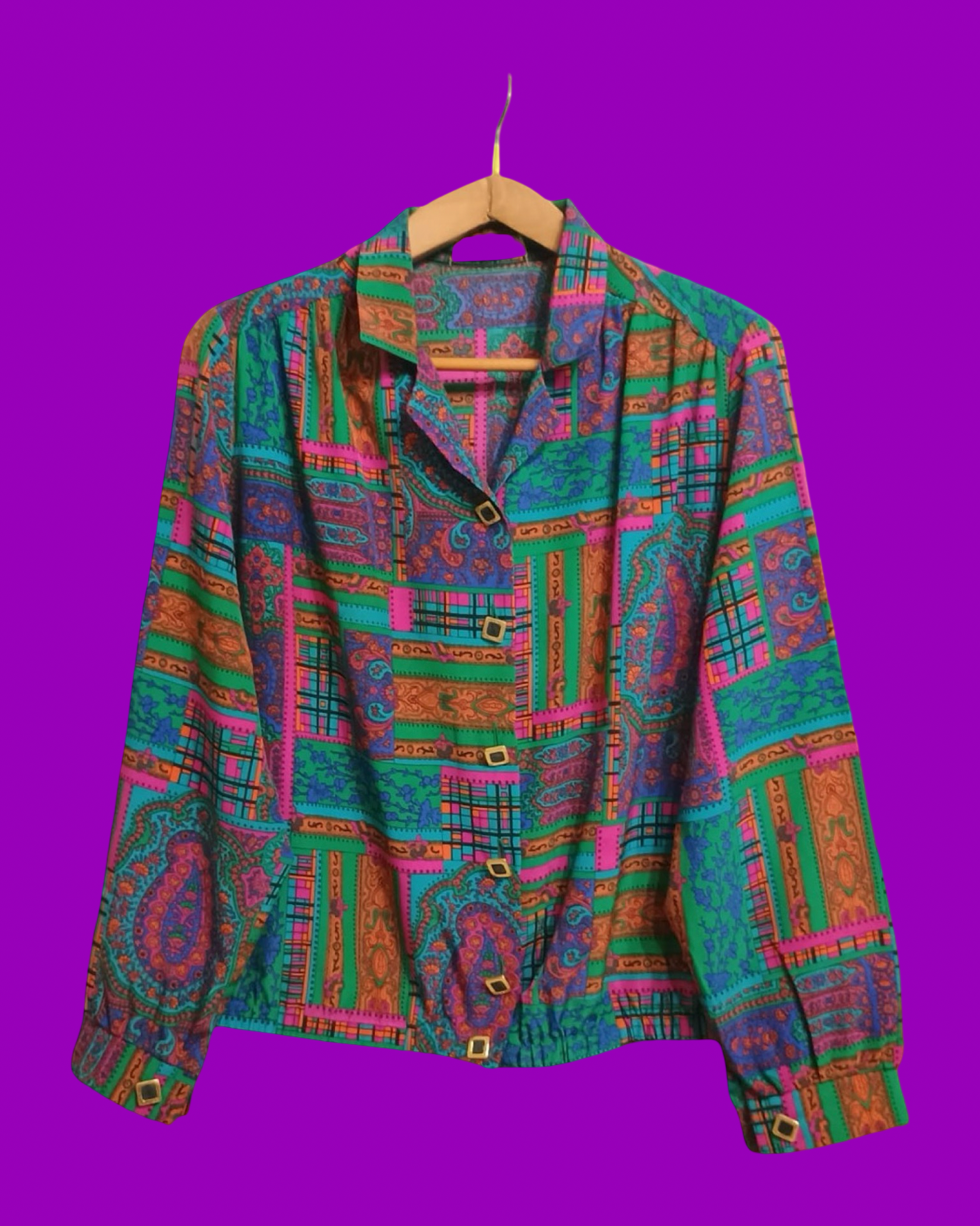 Vintage Multicolor Fantasy 90's Shirt Woman Size L