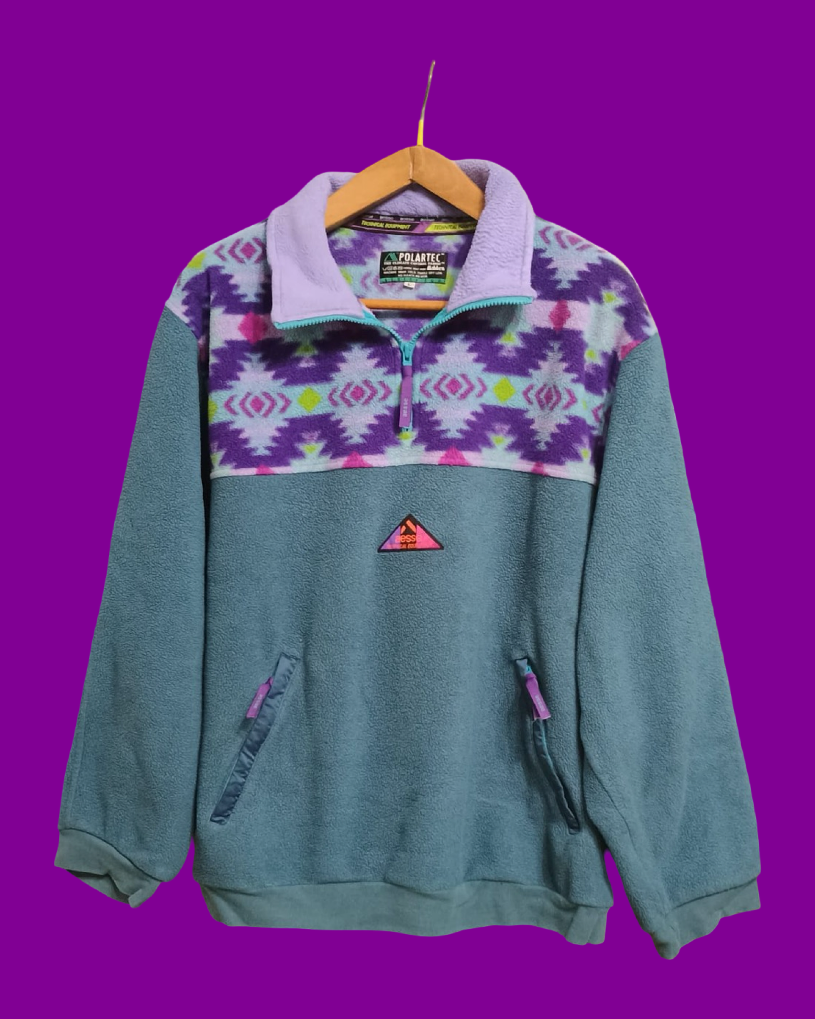 Vintage Multicolor Fantasy 90's Aesse Fleece Unisex Size L