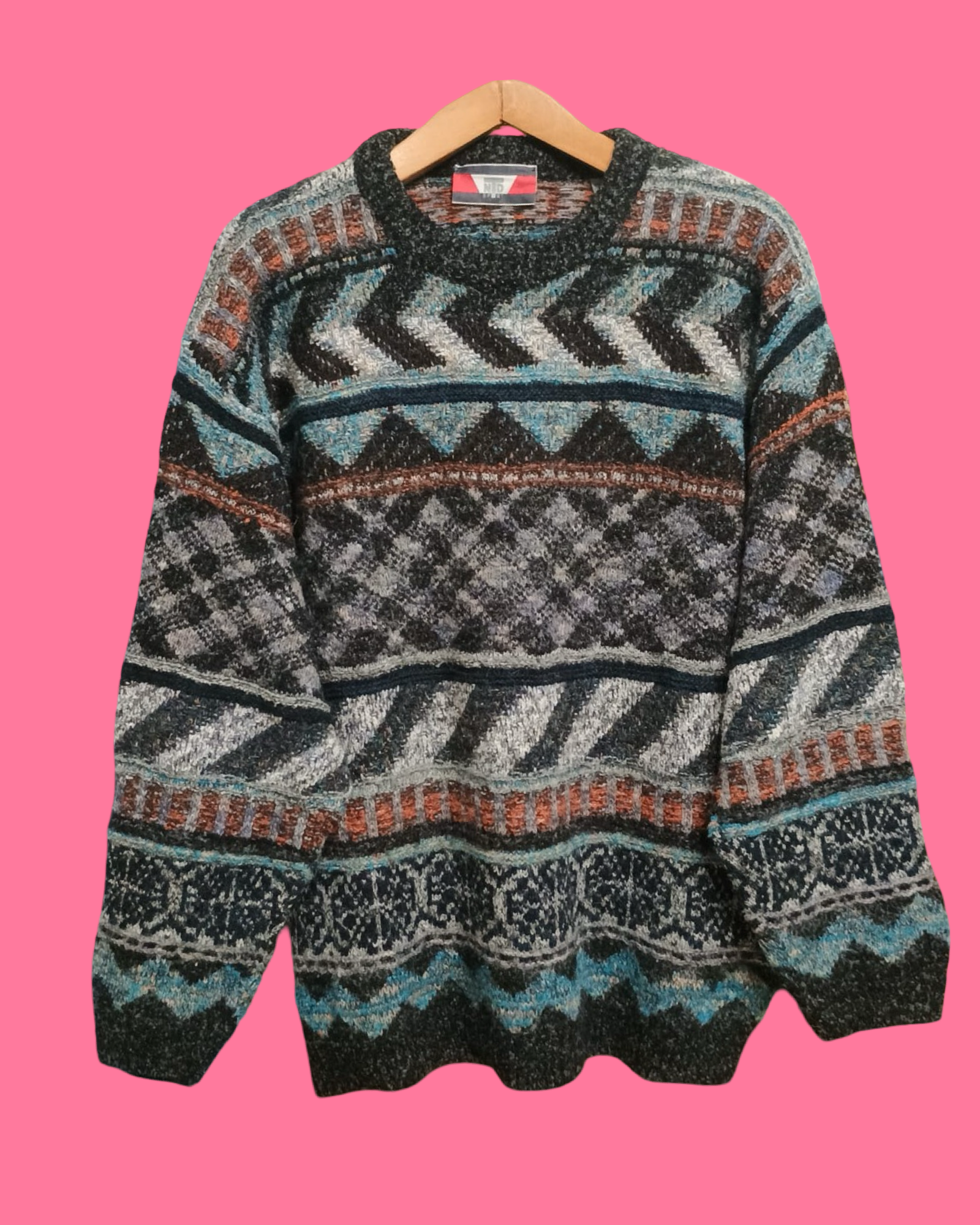 Vintage Multicolor Fantasy 90's Sweater Unisex Size XL