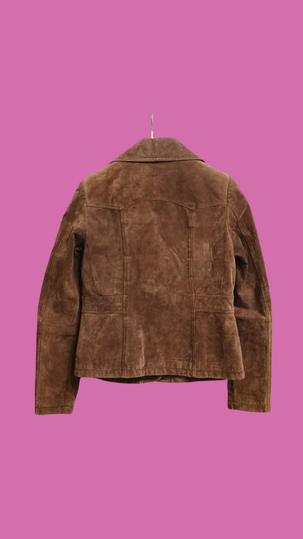 Vintage Brown Fantasy 90's Spring Leather Jacket Woman Size S