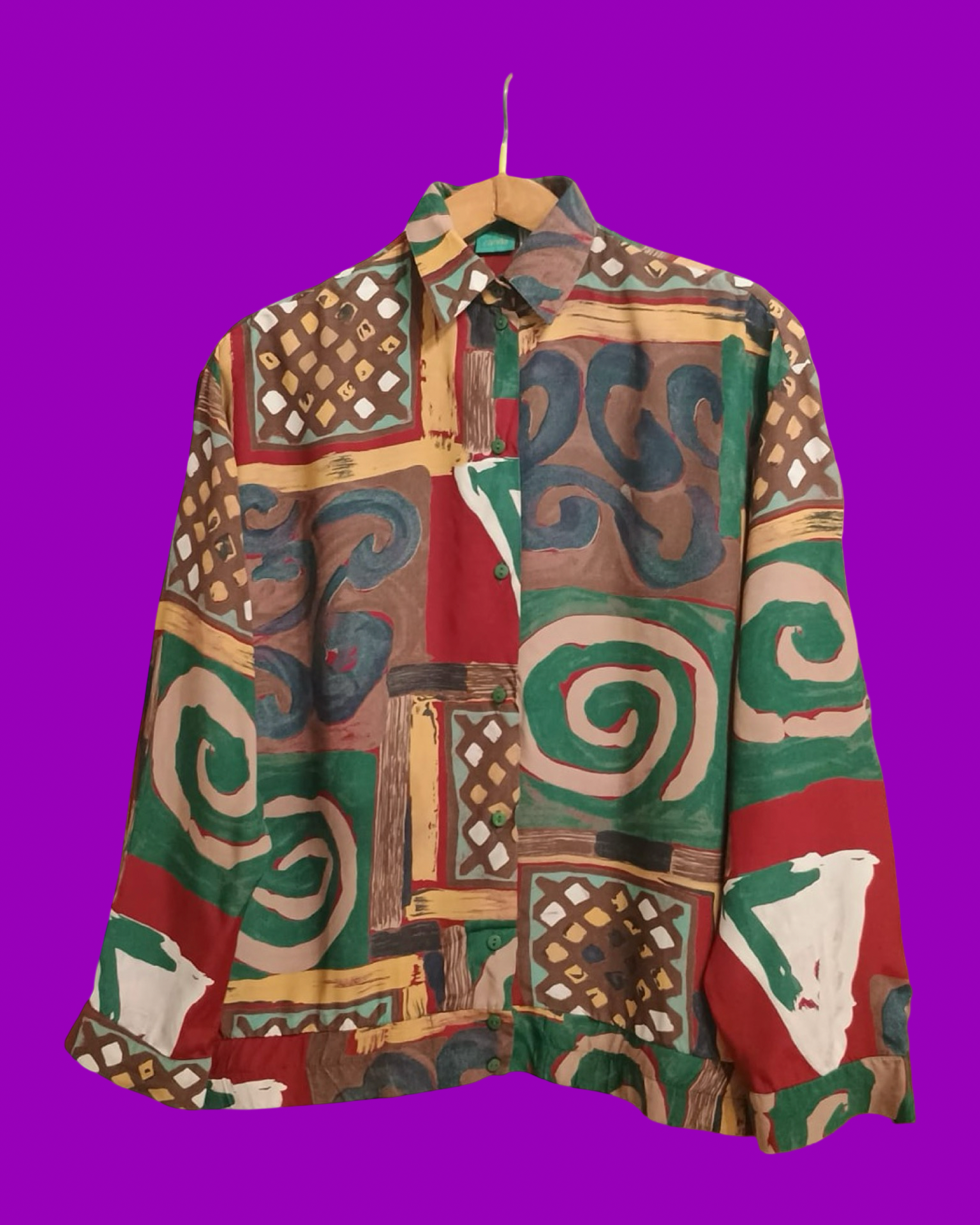 Vintage Multicolor Fantasy 90's Shirt Woman Size M