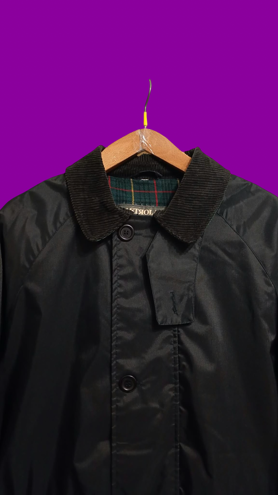 Vintage Black Multi 90's impermeabile Unisex Size L