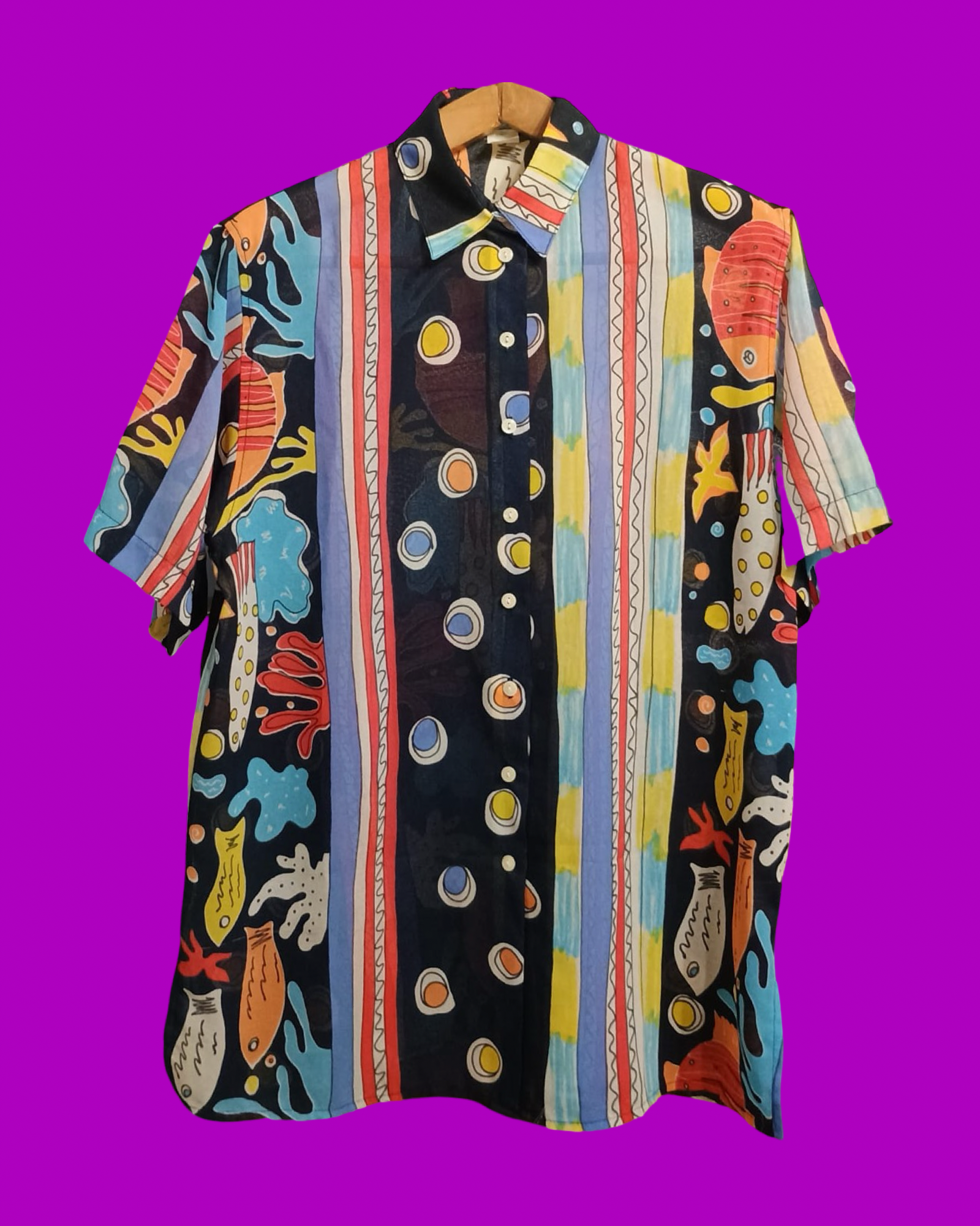 Vintage Multicolor Fantasy 90's Shirt Woman Size M