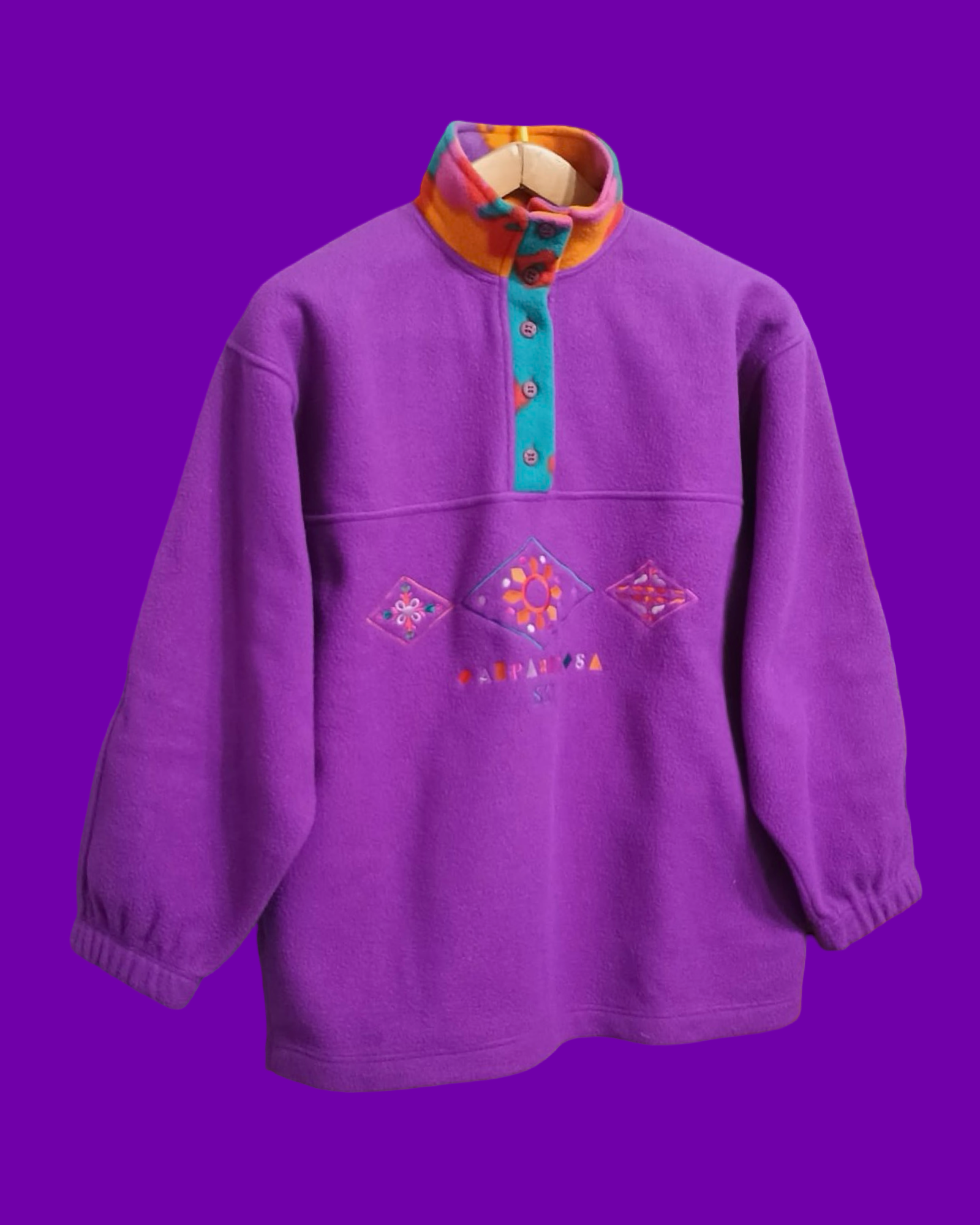 Vintage Multicolor Fantasy 90's Fleece Woman Size M