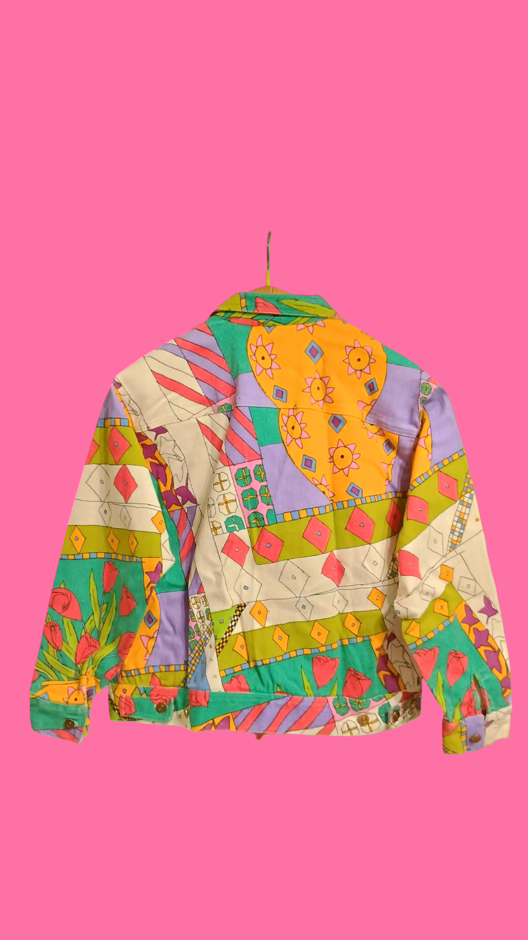Vintage Multicolor Fantasy 90's Jacket Spring Woman Size L