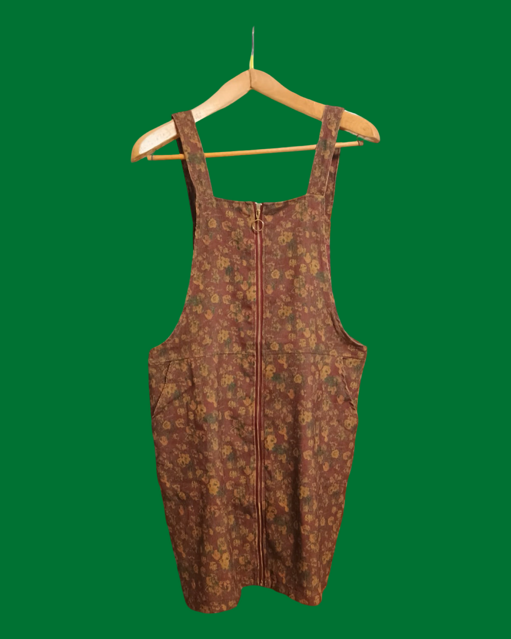 Vintage Brown Fantasy 90's Velvet Salopette Woman Size M