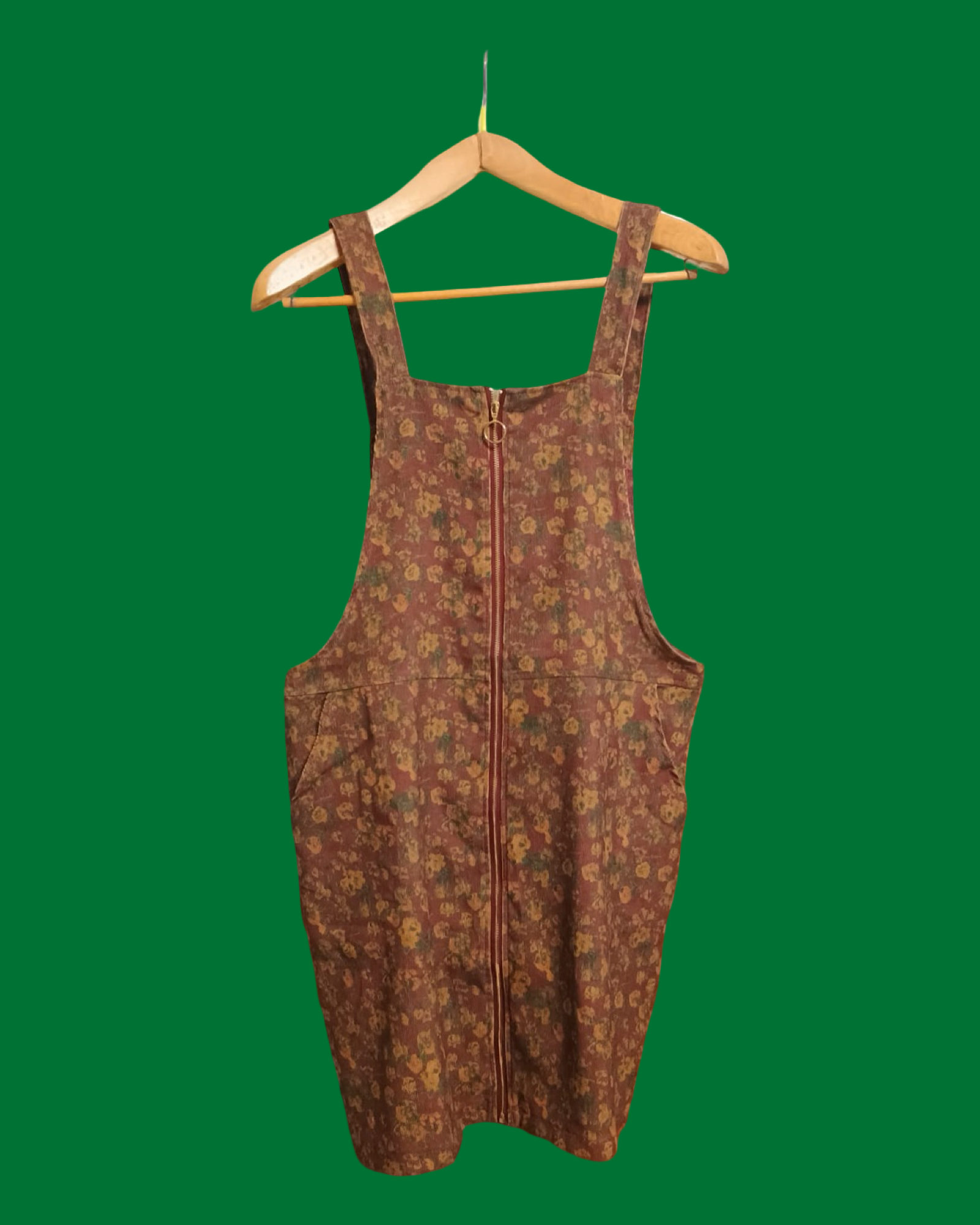 Vintage Brown Fantasy 90's Velvet Salopette Woman Size M