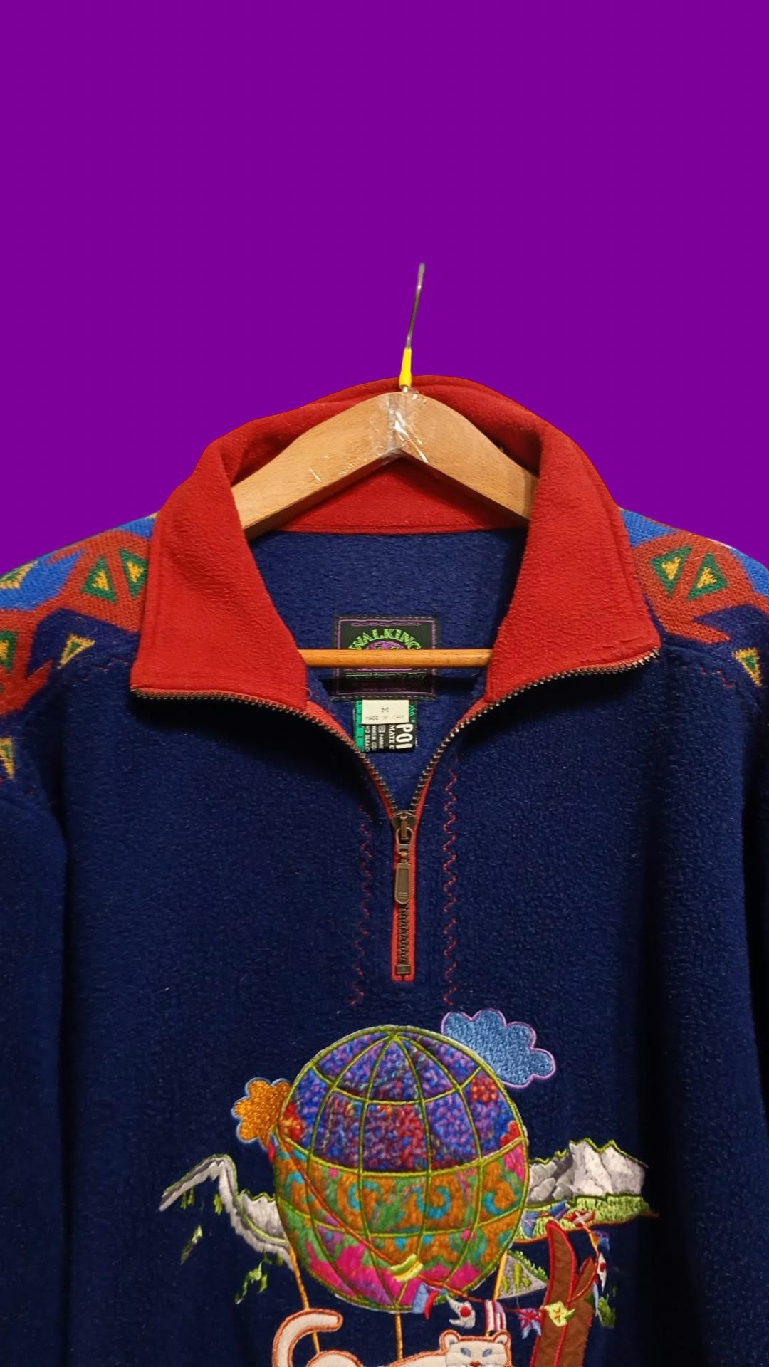 Vintage Multicolor Fantasy 90's Fleece Unisex Size M