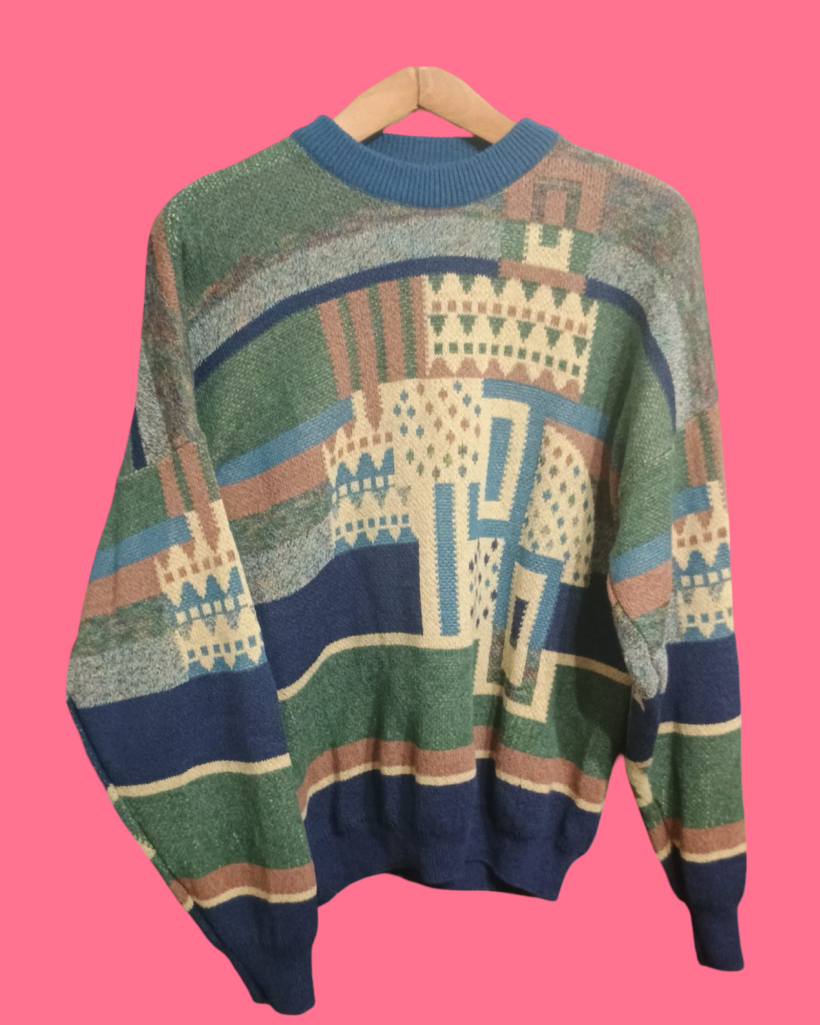 Vintage Multicolor Fantasy 90's Sweater Unisex Size S