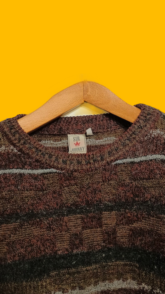 Maglione Vintage Multicolor A Fantasia Anni 90 Unisex Size M