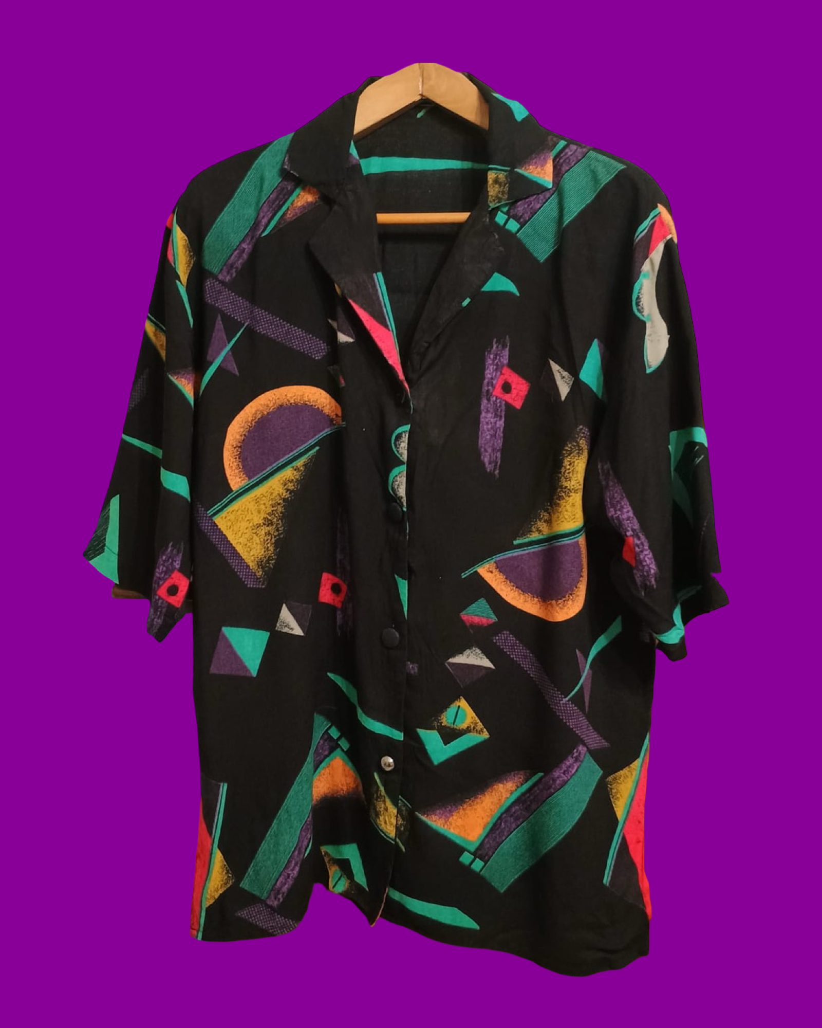 Vintage Multicolor Fantasy 90's Shirt Woman Size L