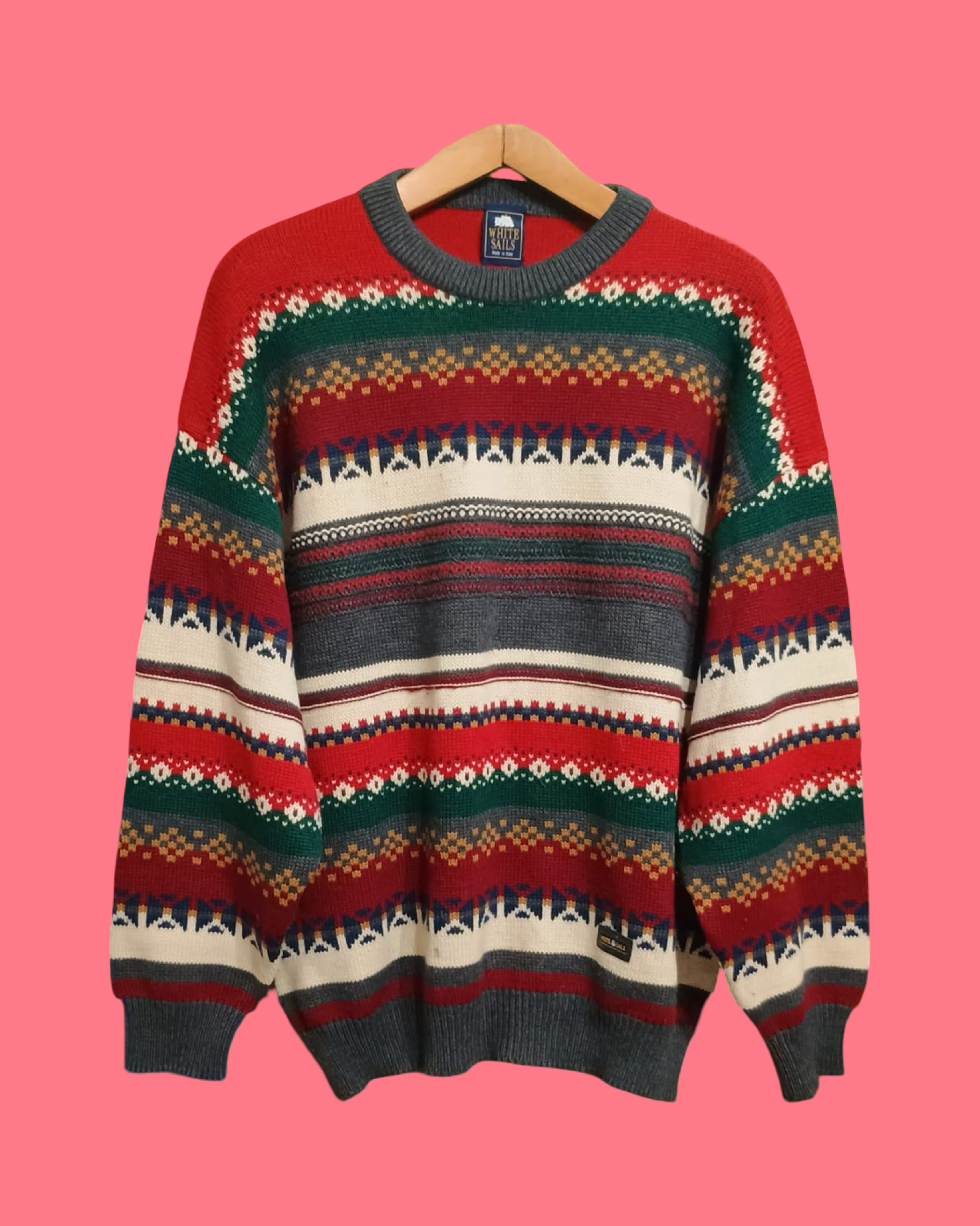 Vintage Multicolor Fantasy 90's Sweater Unisex Size L