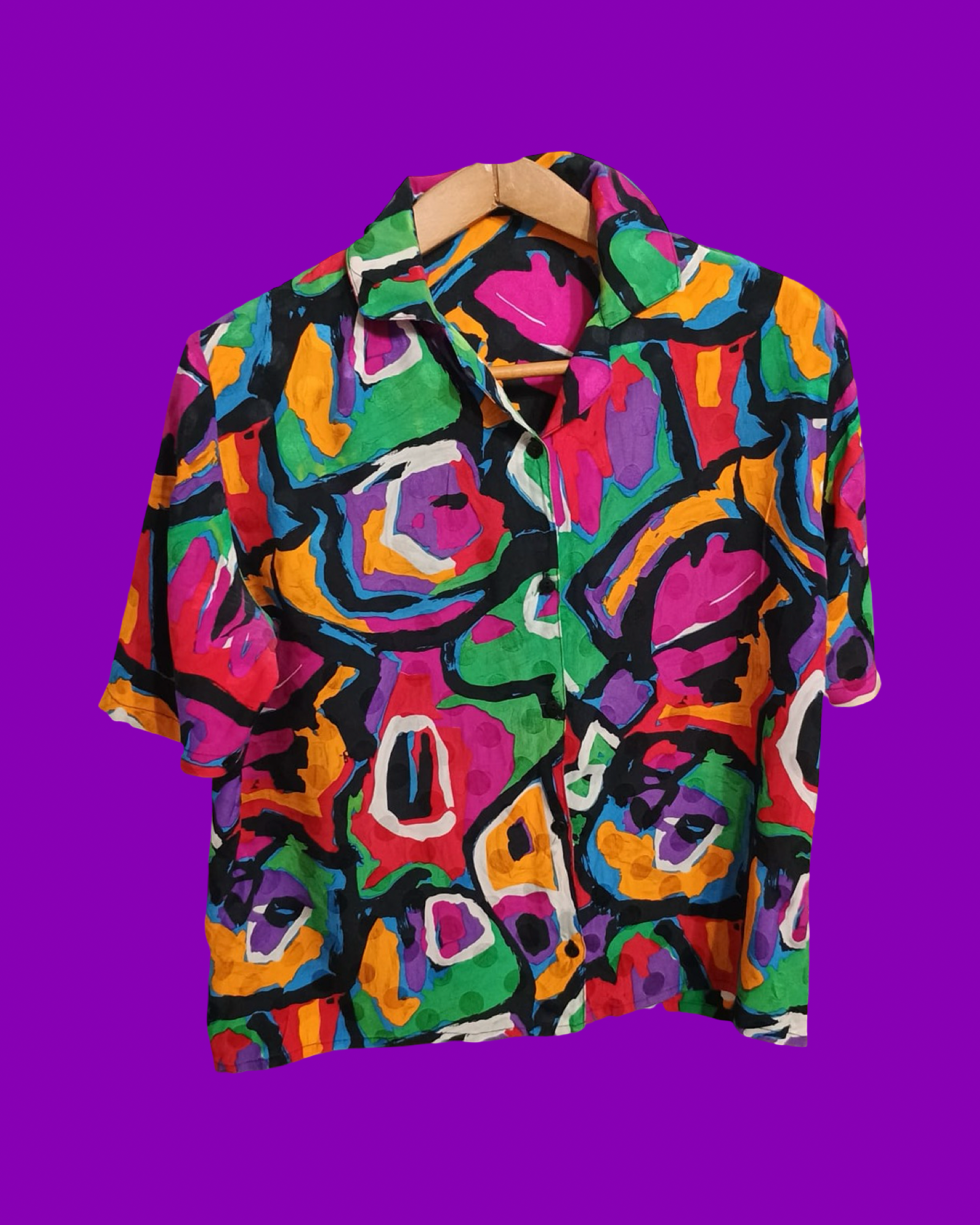 Vintage Multicolor Fantasy 90's Shirt Woman Size M