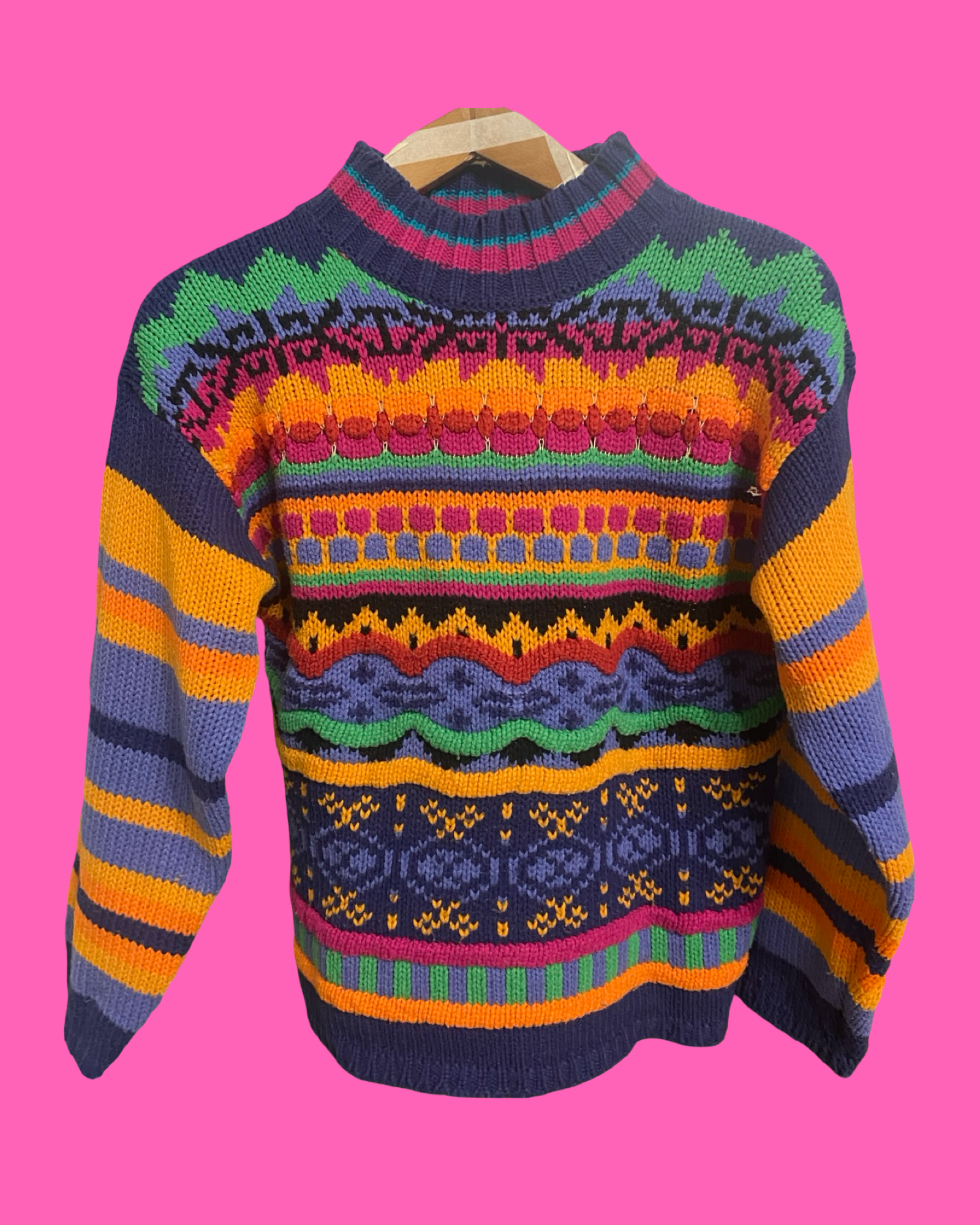 Vintage Multicolor Fantasy 90's Sweater Woman Size M