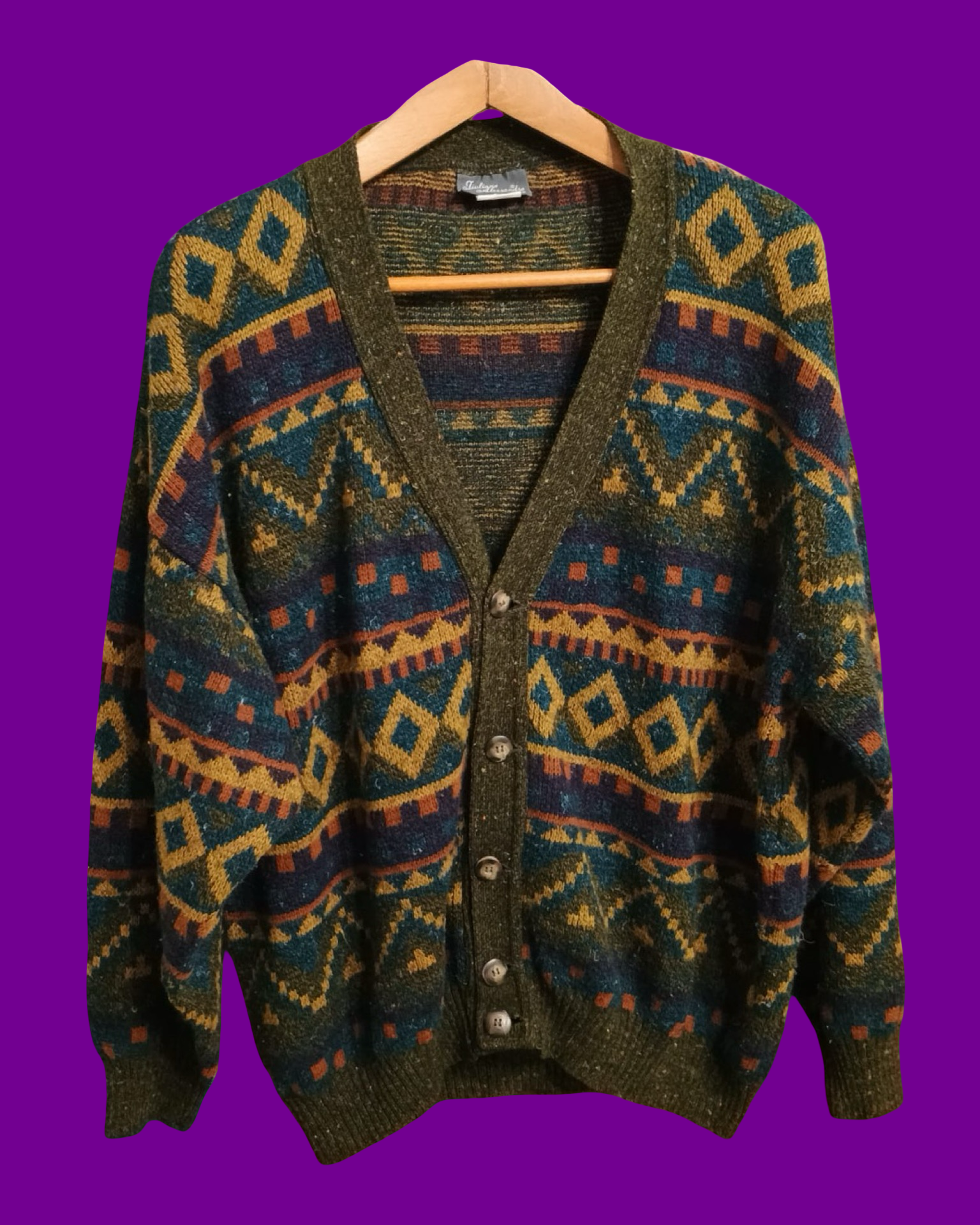 Vintage Multicolor Fantasy 90's Sweater Unisex Size L