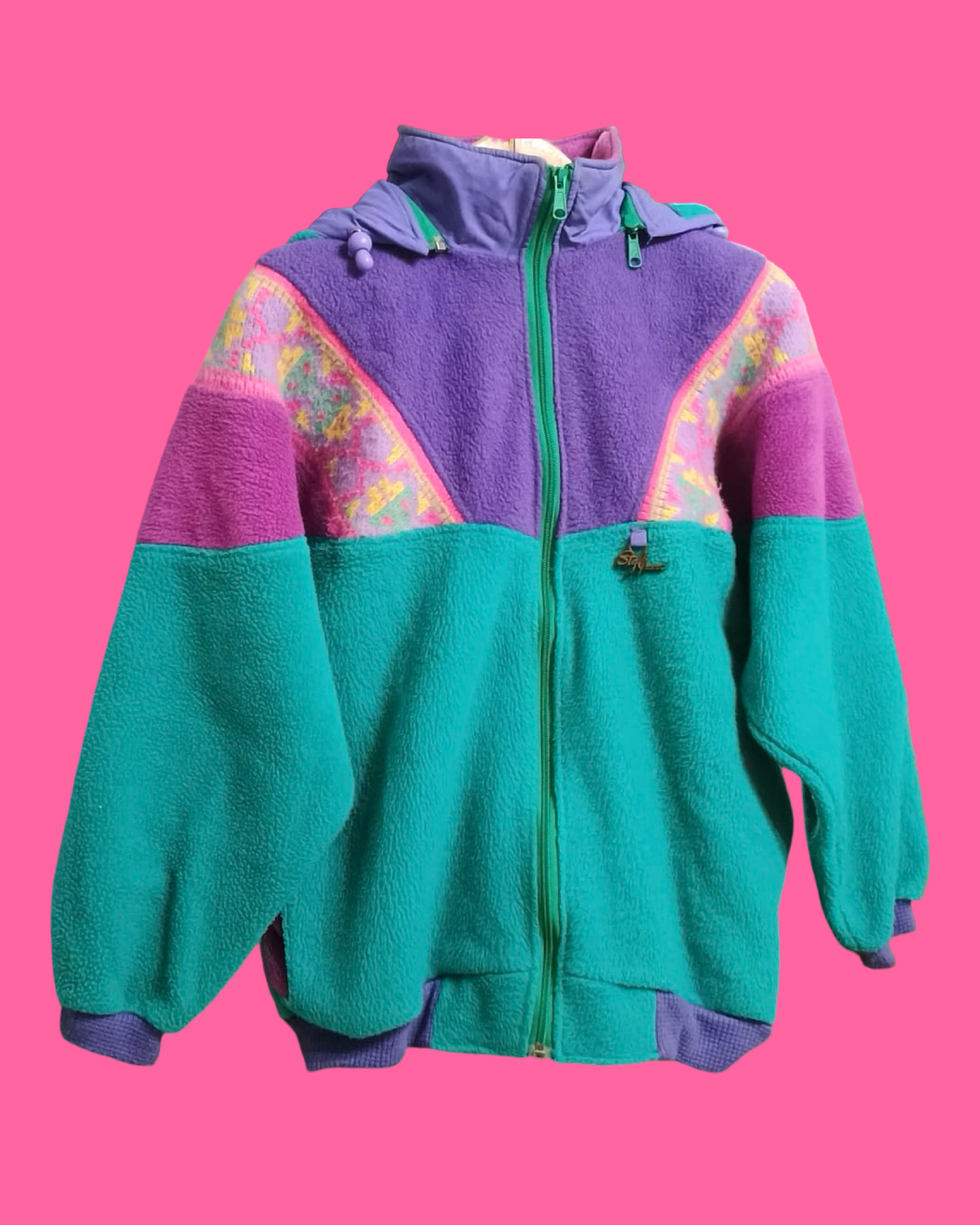 Vintage Multicolor Fantasy 90's Fleece Woman Size M